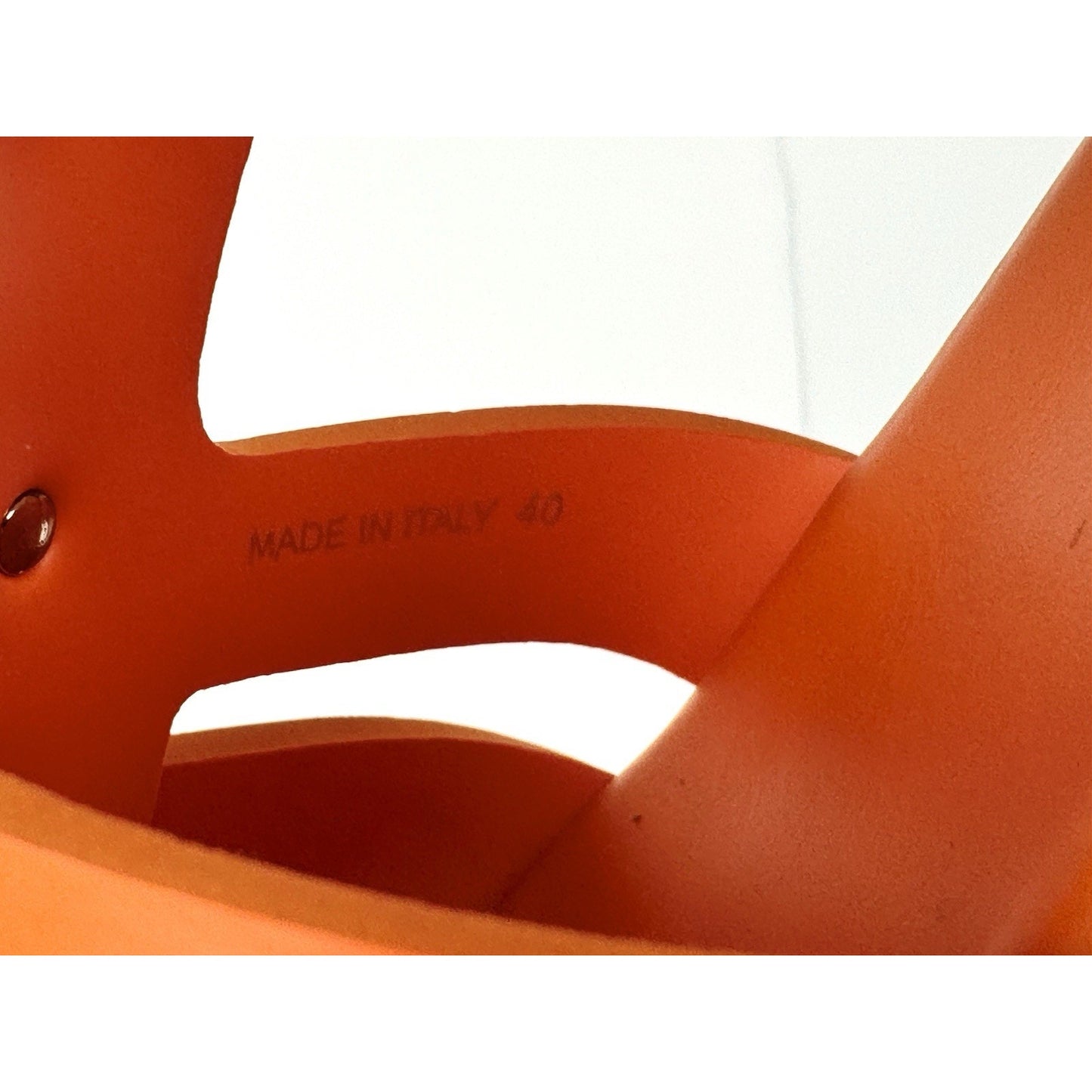 Prada Monolith Rubber Sandals Orange Size 40