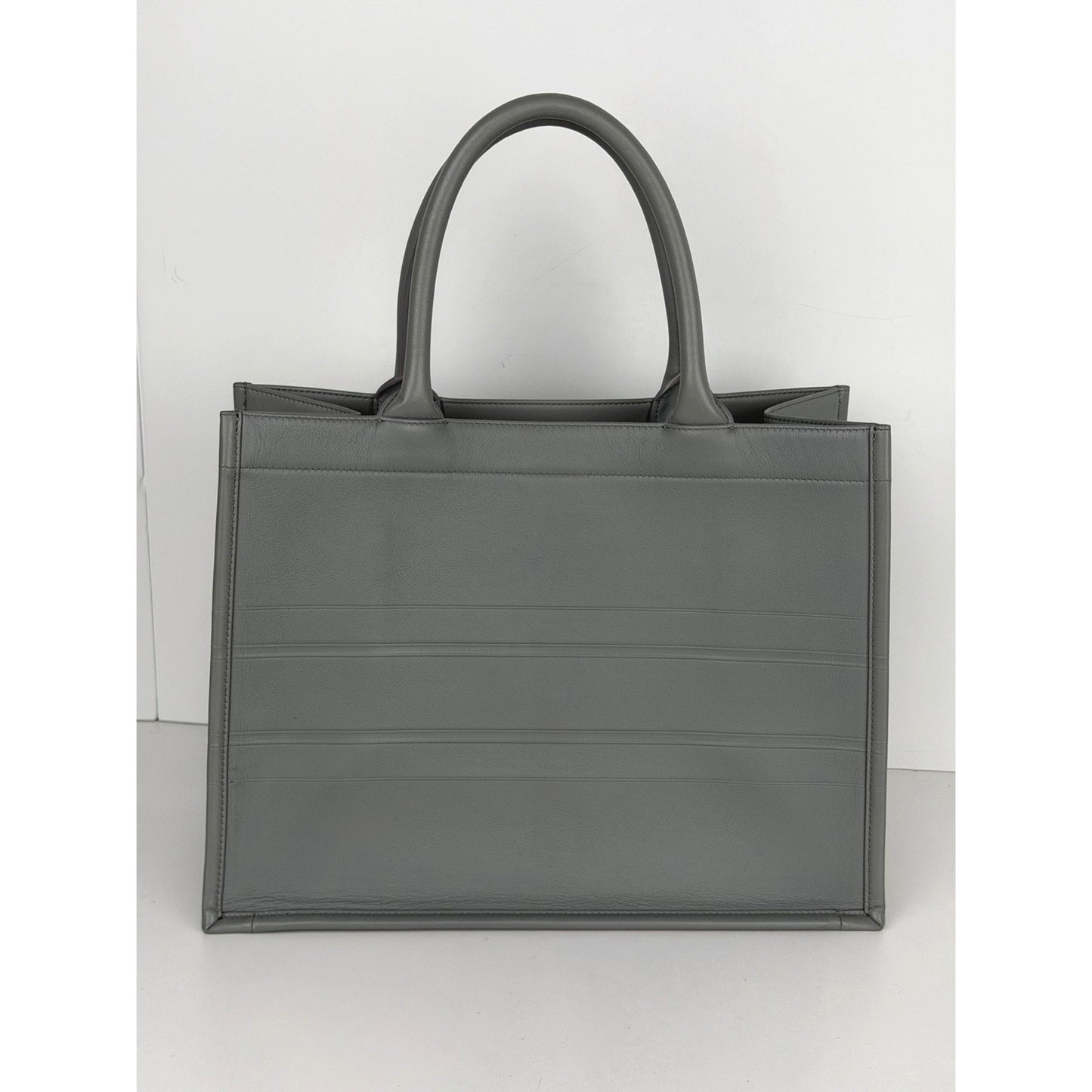 Christian Dior Book Tote Bag Medium in Gray Calfskin Leather 2020 S