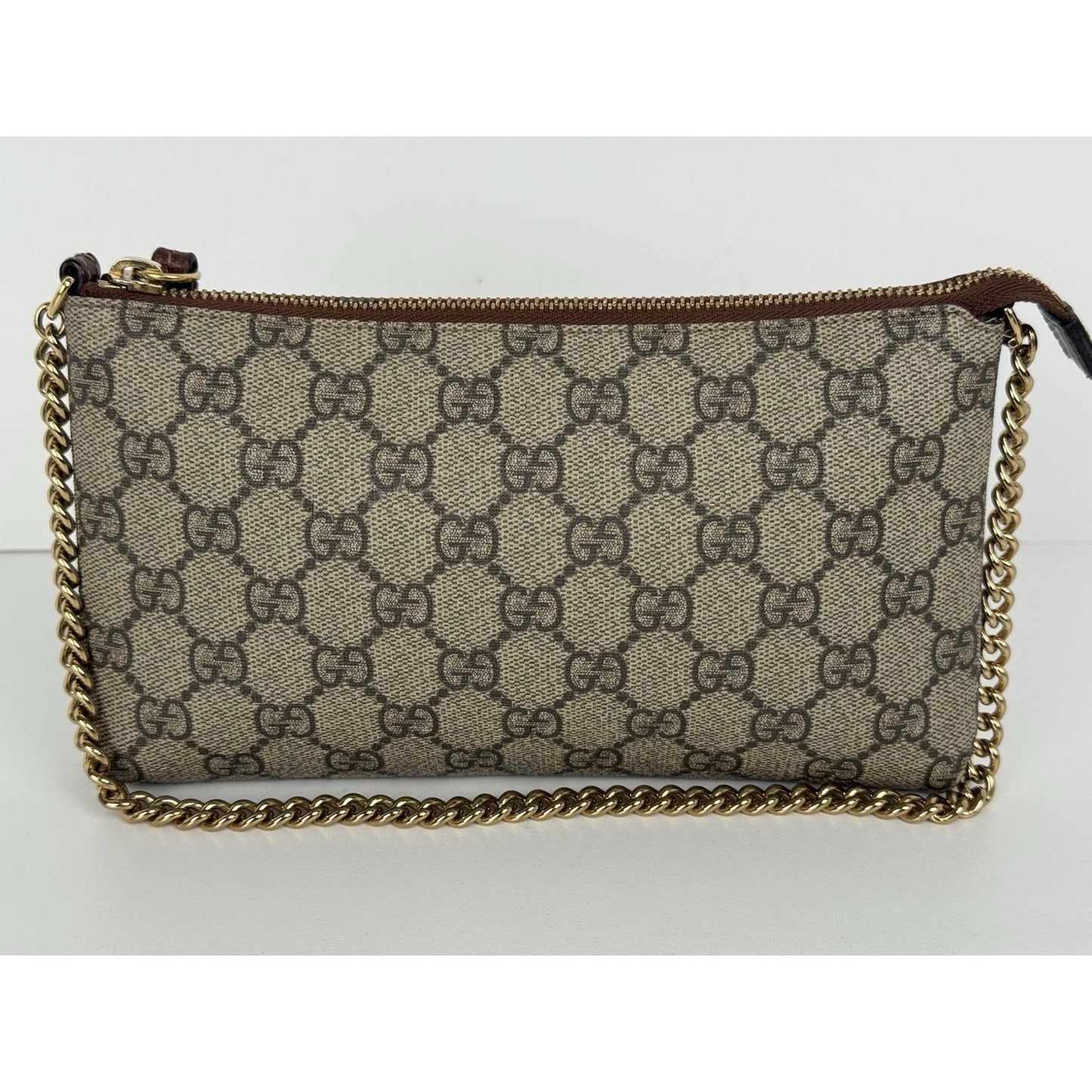 Gucci Brown Canvas Pouch on Zip