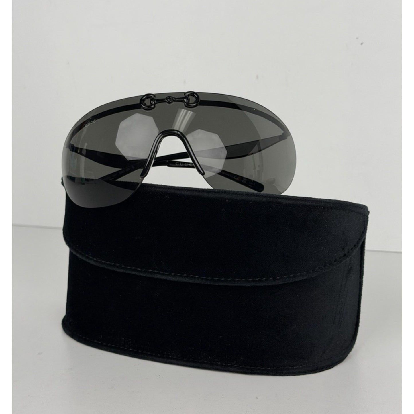 Gucci GG1656S 001 Sunglasses in Black Metal Frame and Grey Tinted Lenses