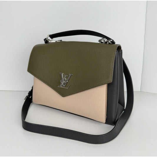 Louis Vuitton Mylockme Satchel Bag MM in Colorblock Leather NFC D-8