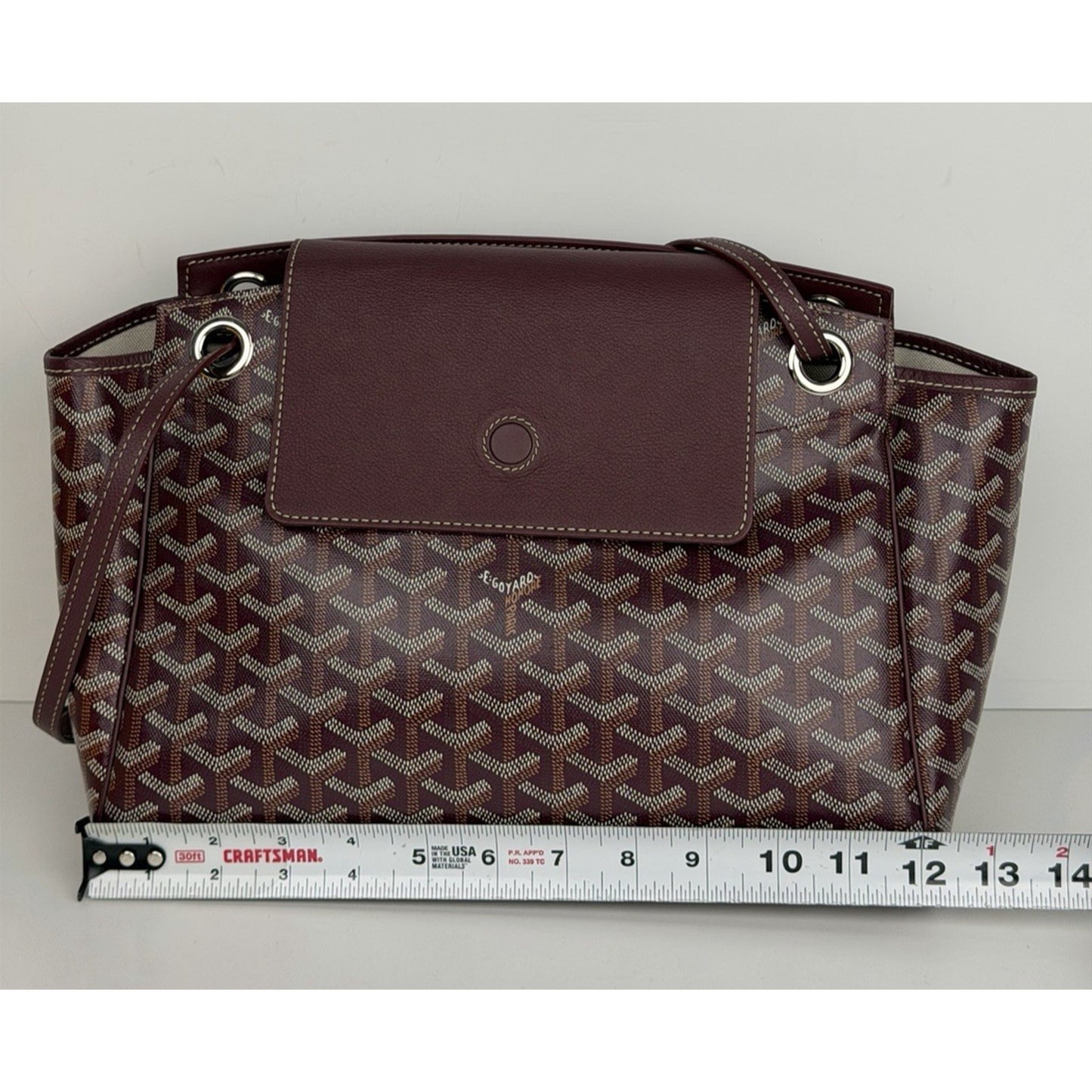 Goyard Sac Rouette PM Bag in Burgundy Goyardine Coated Canvas E1