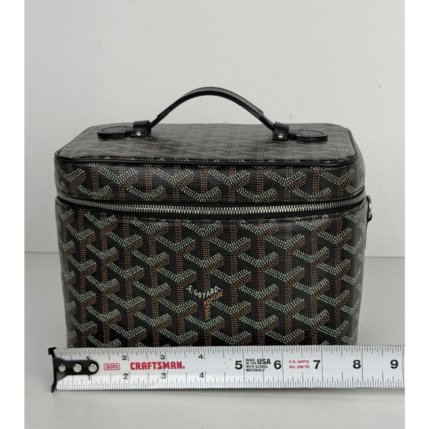 Goyard Muse Vanity Case PM Goyardine Pattern Coated Canvas Leather Handle B4