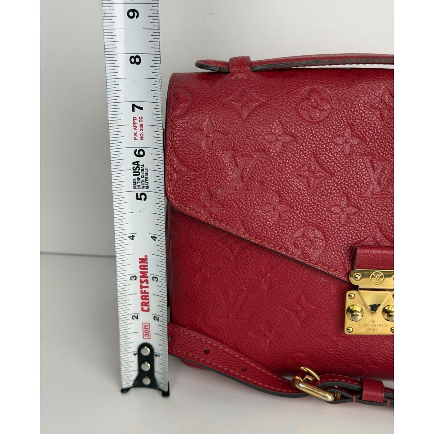 Louis Vuitton Pochette Metis Shoulder Bag Red Monogram Empreinte Leather 2018 B5