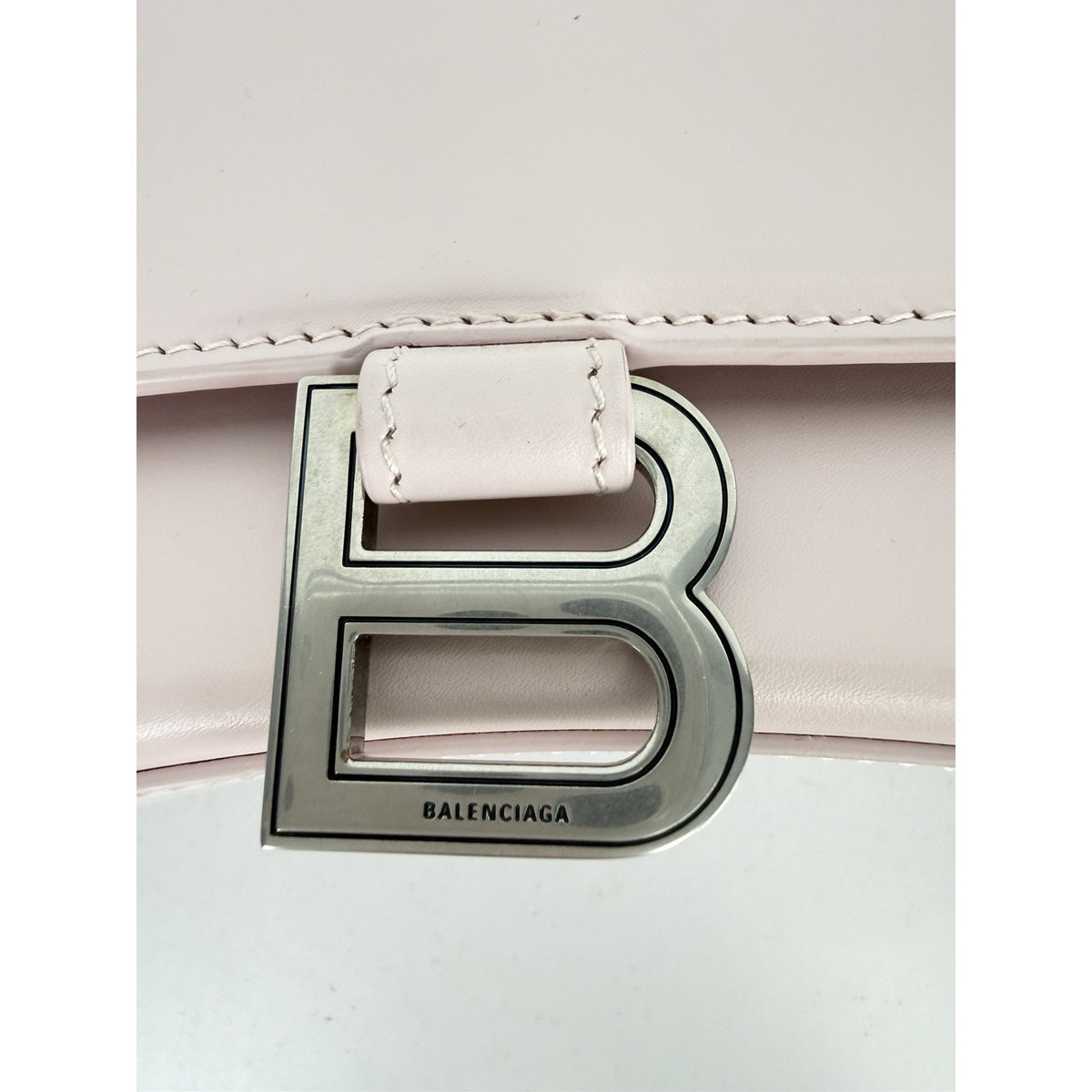 Balenciaga Hourglass Small Top Handle Bag in Pink Leather Detachable Strap S-05