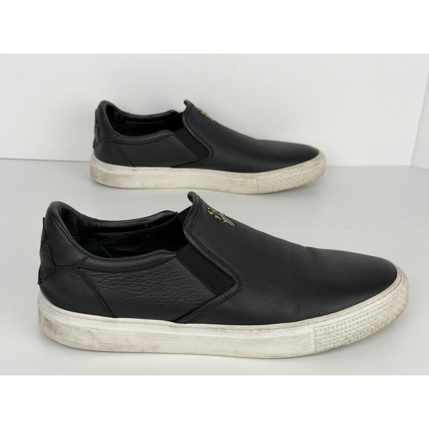 Chrome Hearts Dagger Slip On V2 Sneakers in Black Leather