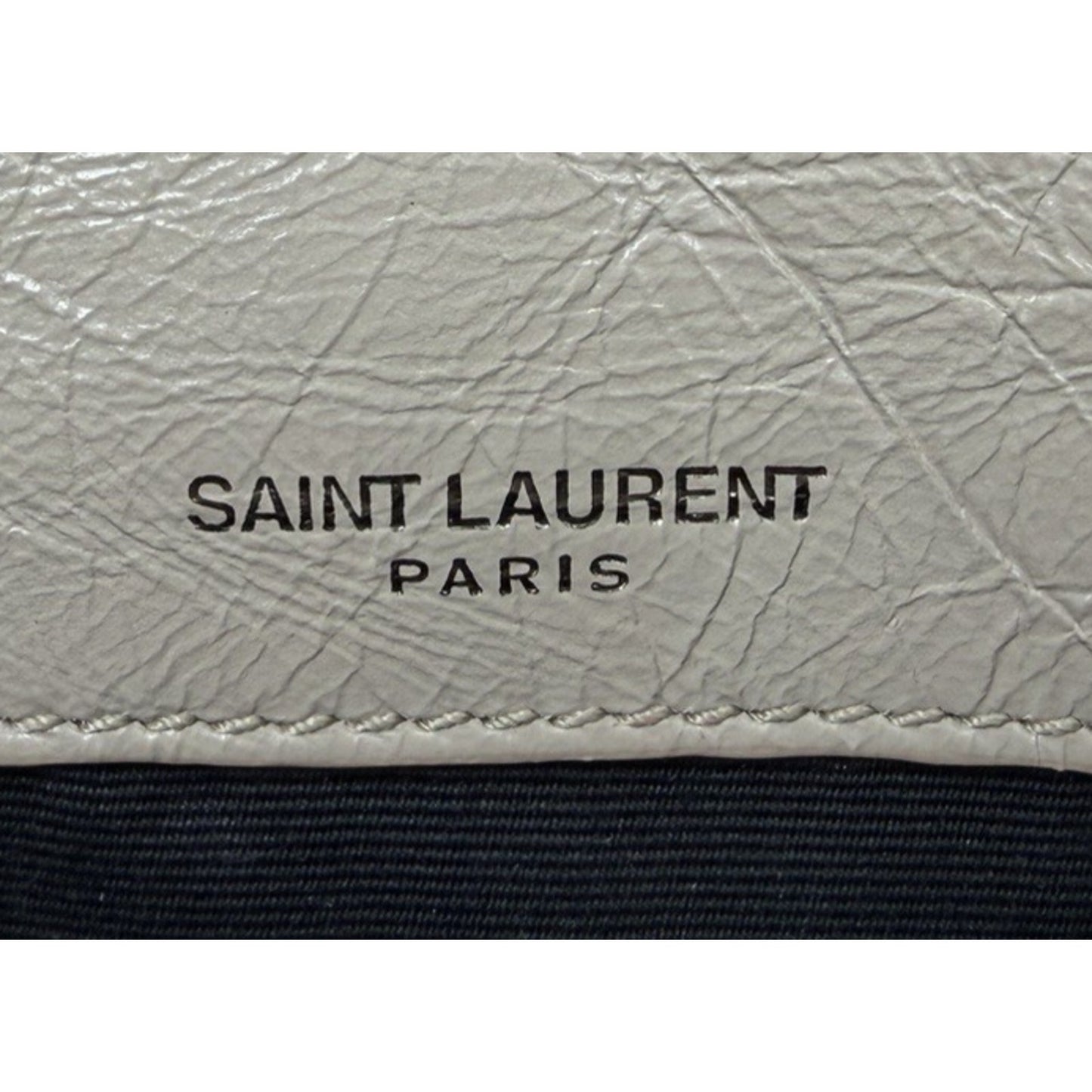Saint Laurent Signature Niki Bag Small Light Taupe Crinkled Calfskin Leather S09
