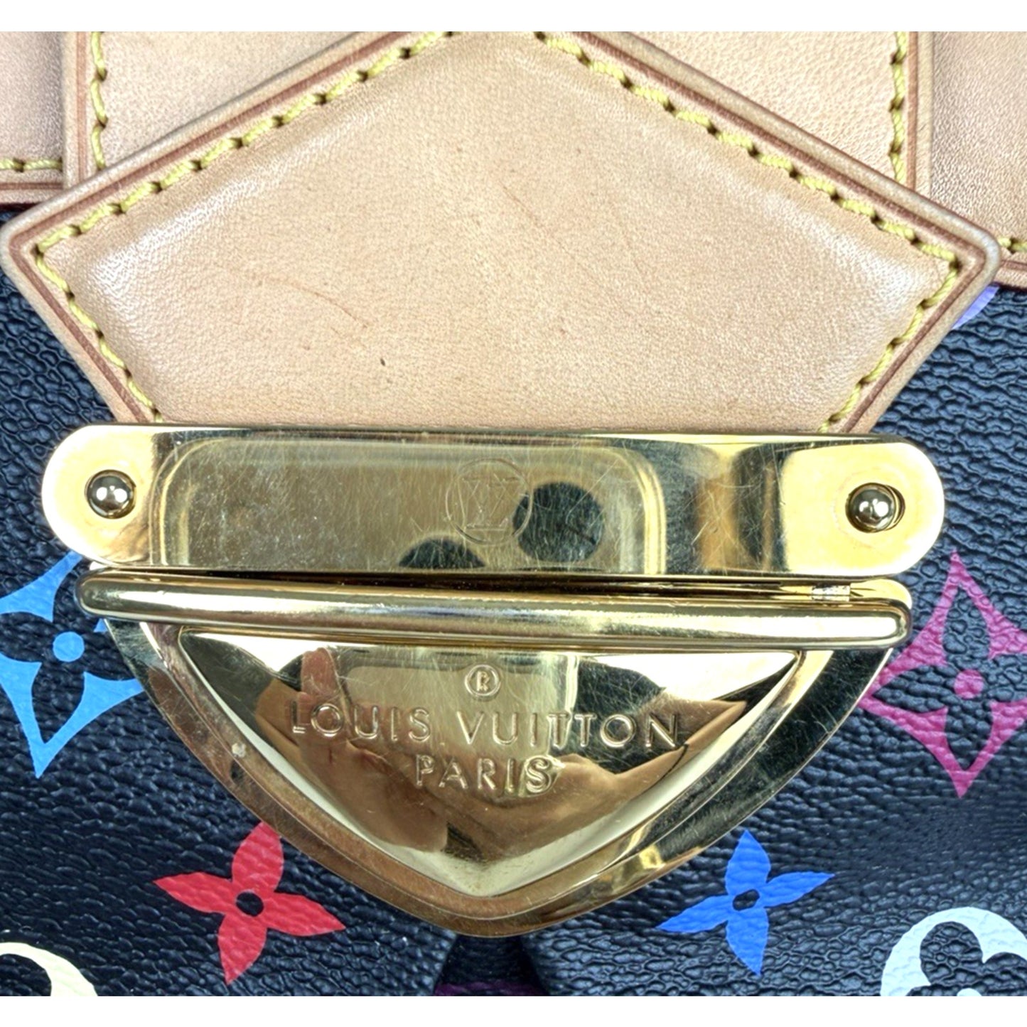 Louis Vuitton x Takashi Murakami Ursula Bag in Black and Multicolore Coated D-4