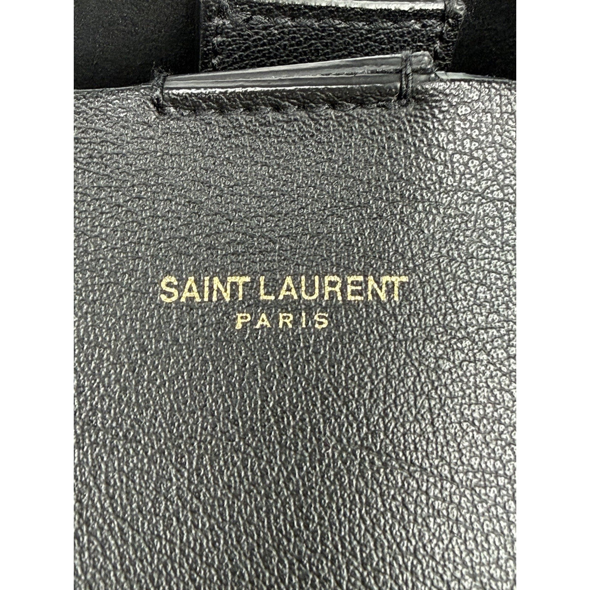 Saint Laurent E/W Shopping Tote Shoulder Bag in Black Leather With Pouch S-07