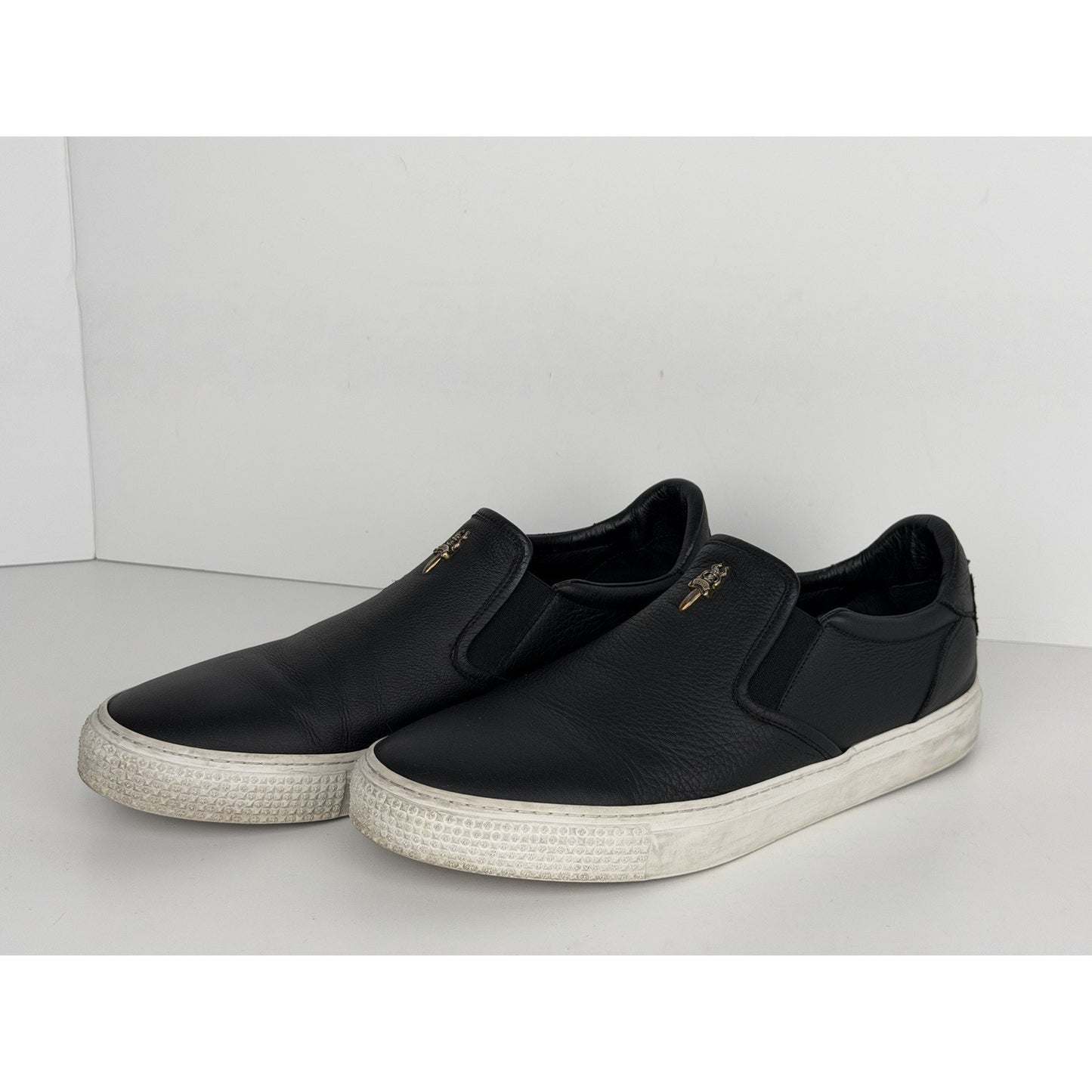 Chrome Hearts Dagger Slip On V2 Sneakers in Black Leather