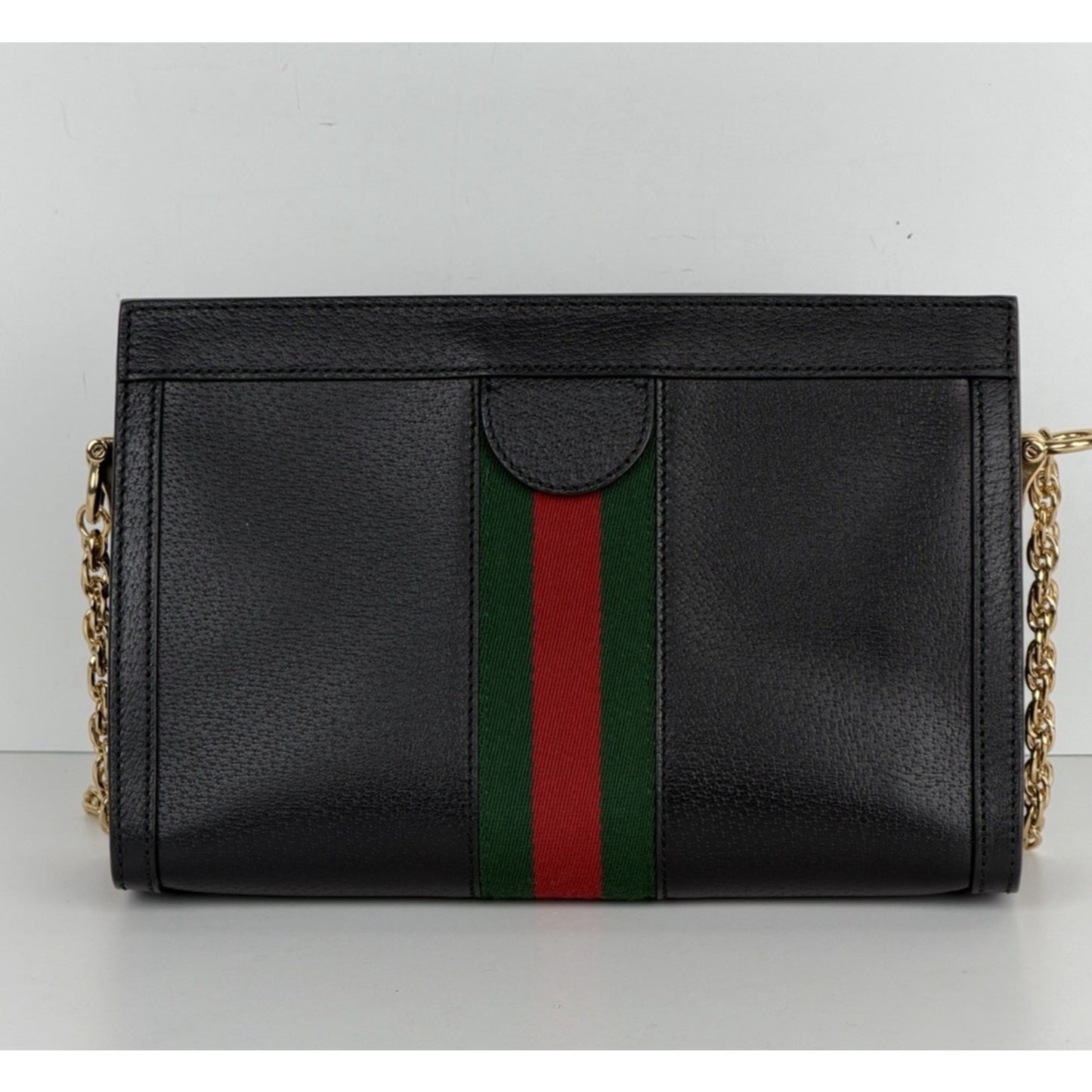 Gucci Ophidia Chain Shoulder Bag Small Black Calfskin Leather with Web Accent E6