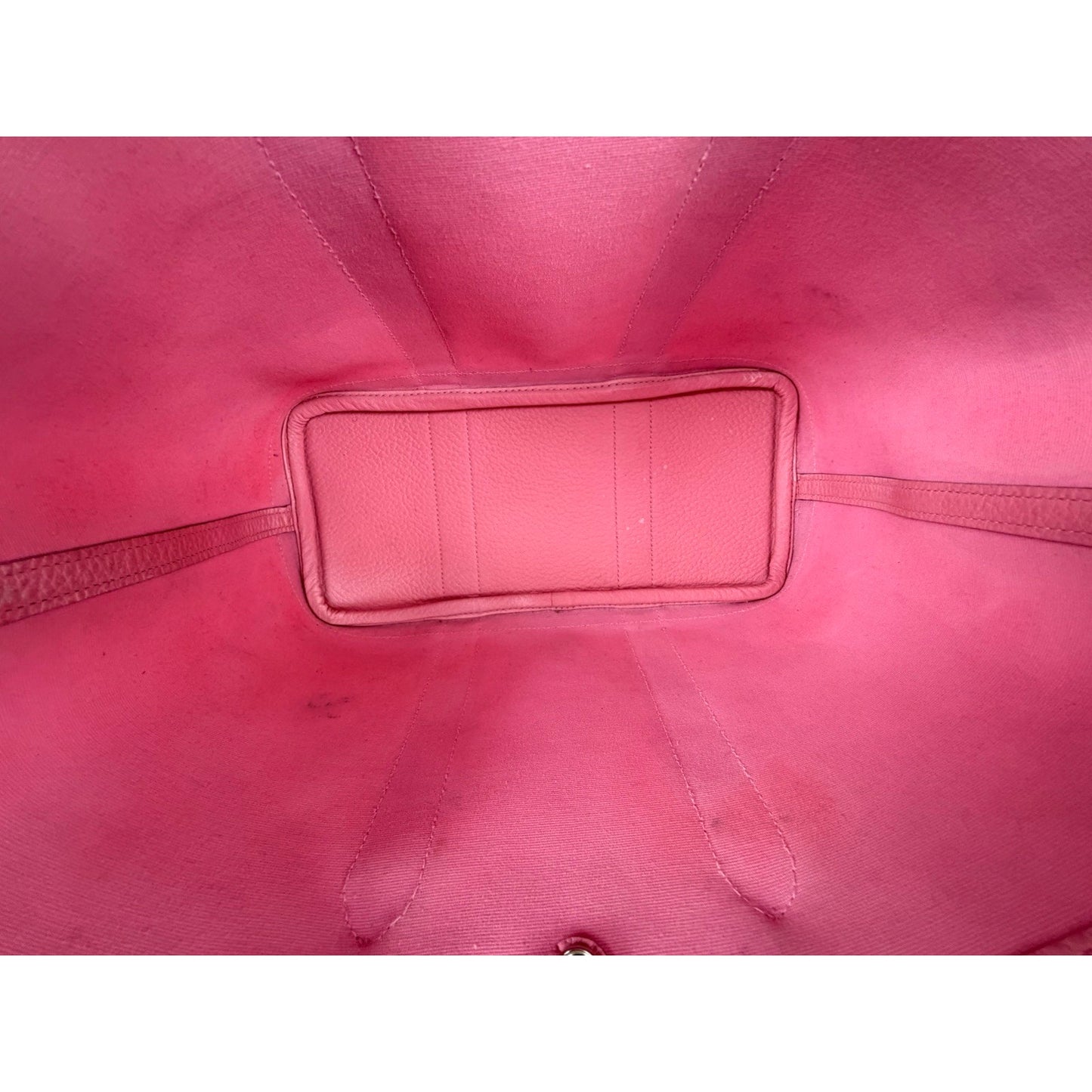 Hermes Toile & Clemence Garden Party 30 Top Handle Bag Rose Sakura C4
