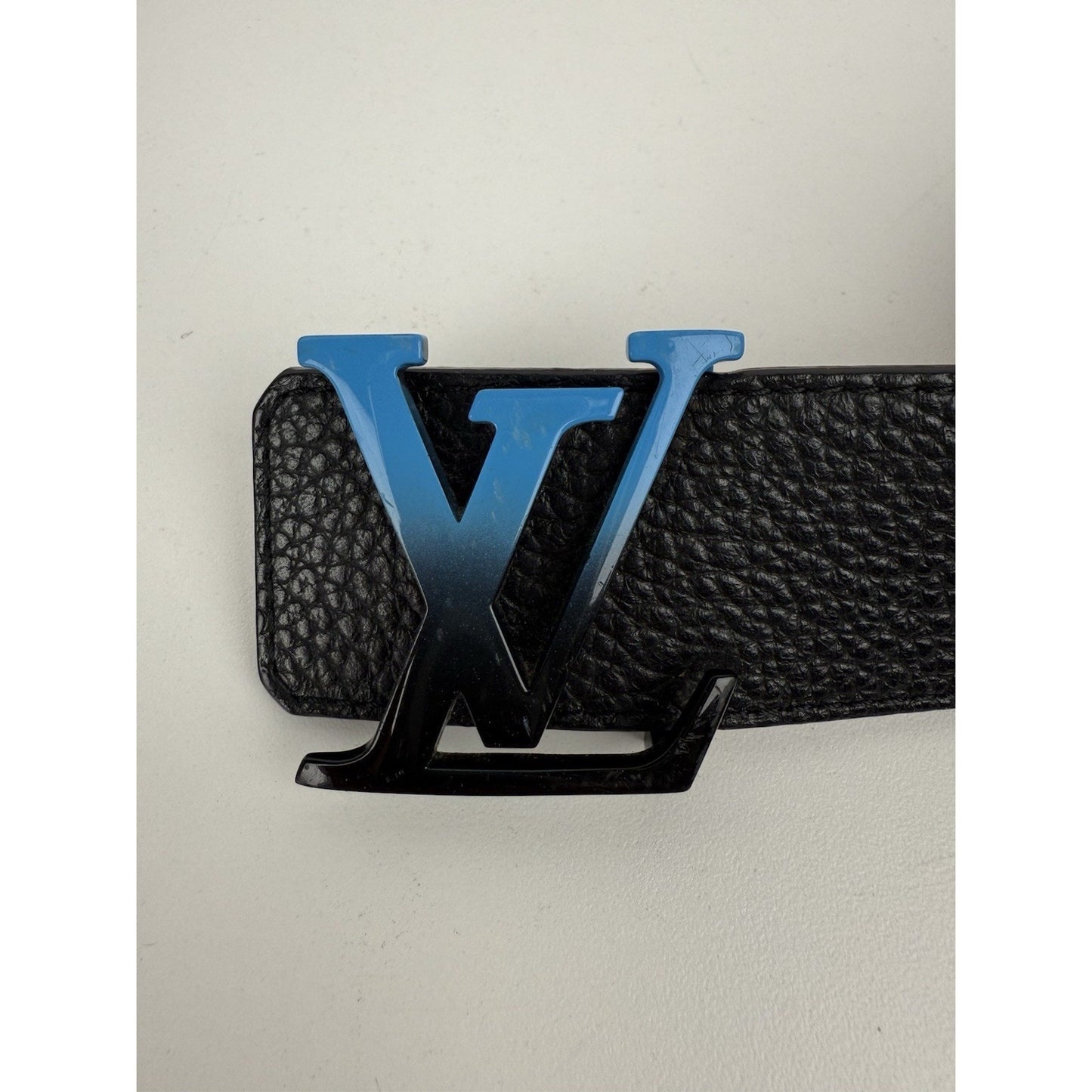Louis Vuitton Black & Brown Belt Blue Buckle 100/40