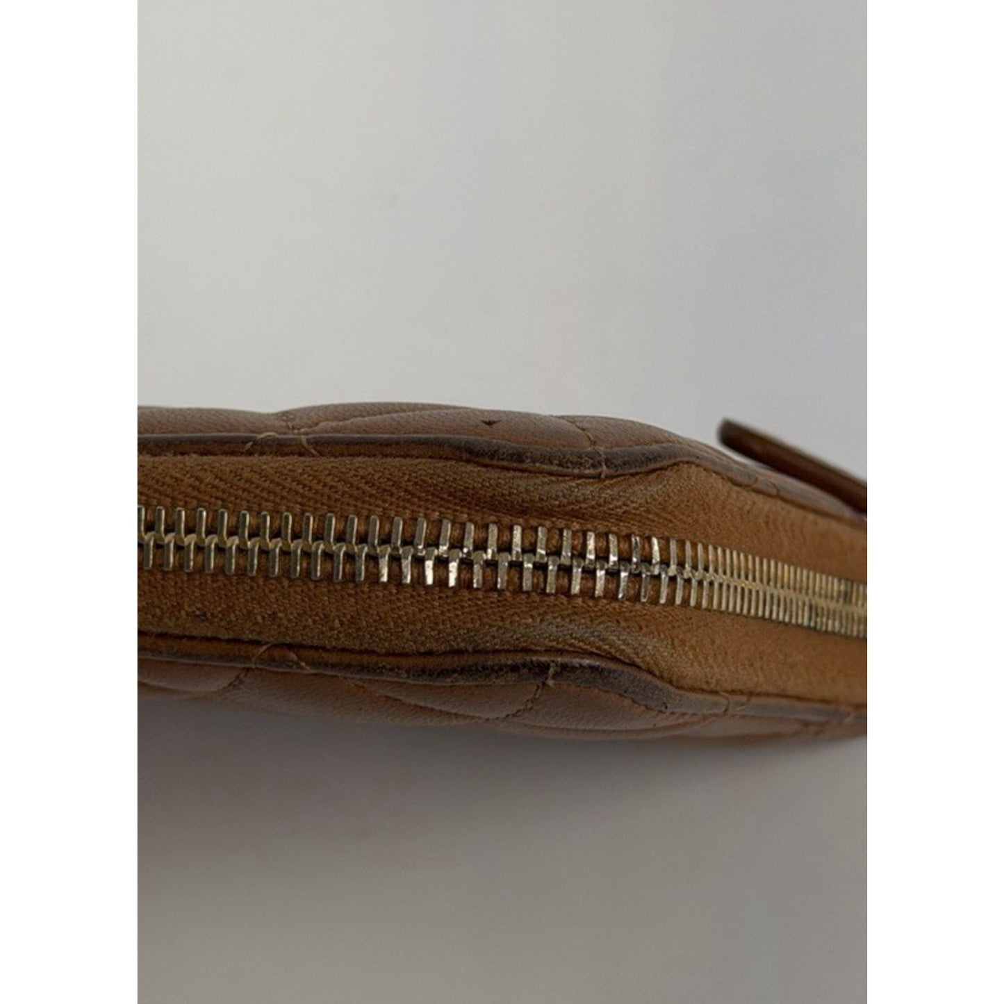 Chanel Timeless Quilted Leather Zip Around Wallet Brown with Gold Hardware