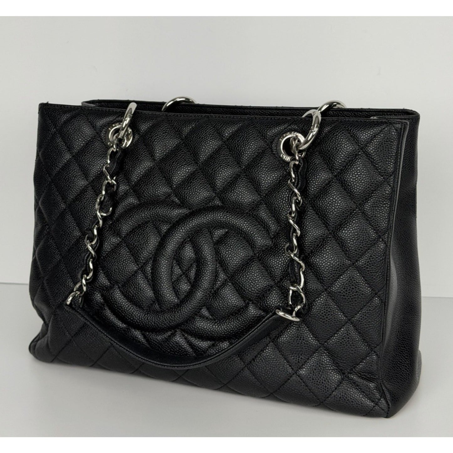 Chanel Grand Shopping Tote (GST) Bag in Black Caviar Leather C6