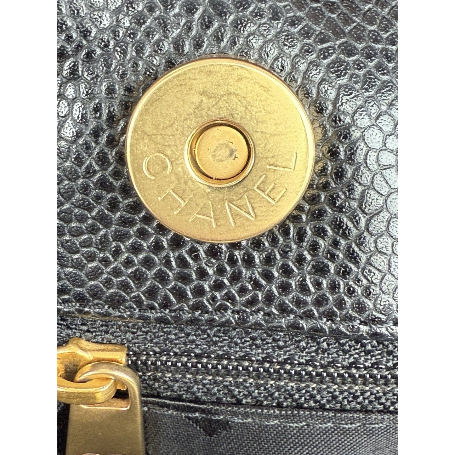 CHANEL Vintage CC Open Tote Black Caviar Leather Bag