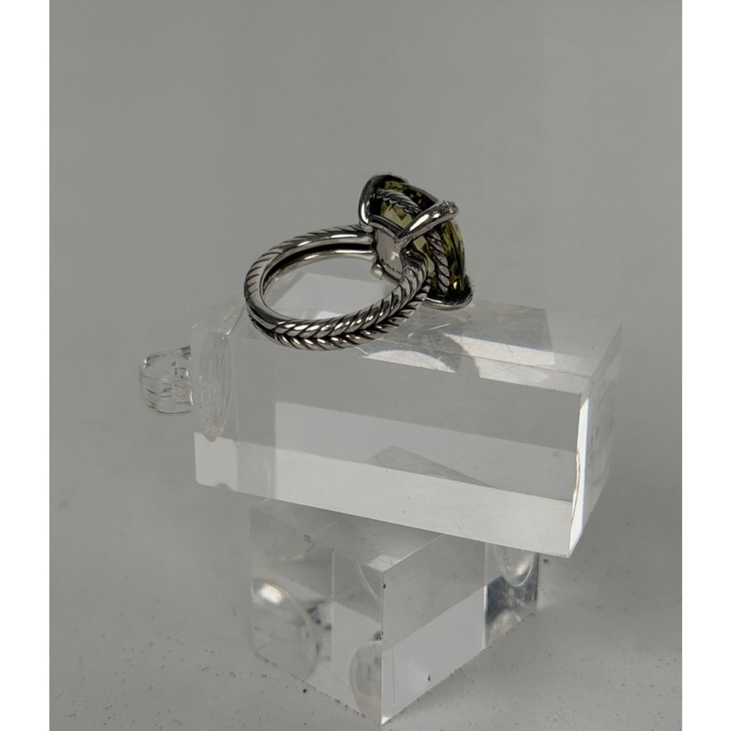 David Yurman Chatelaine Ring Lemon Citrine Gemstone in Sterling Silver 925