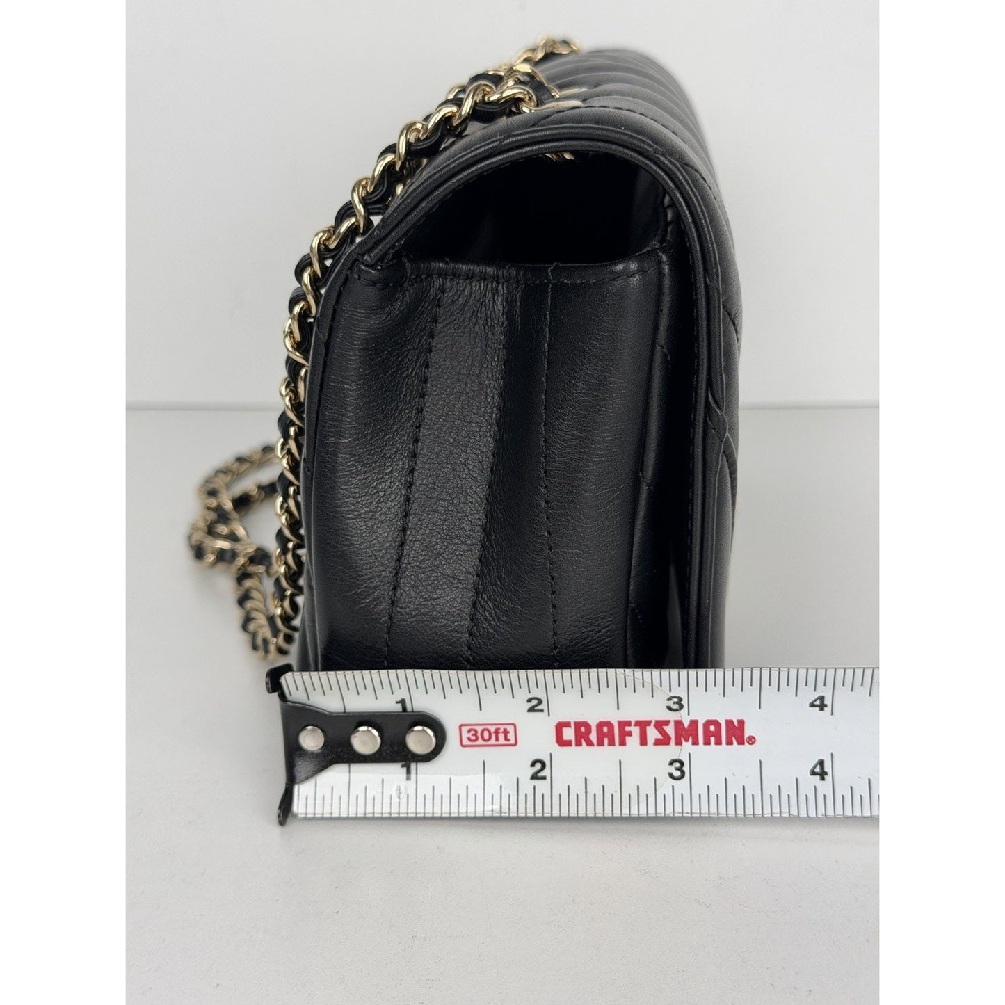 Chanel Flap Bag Chevron Statement Mini in Black Calfskin Leather 2019 C6