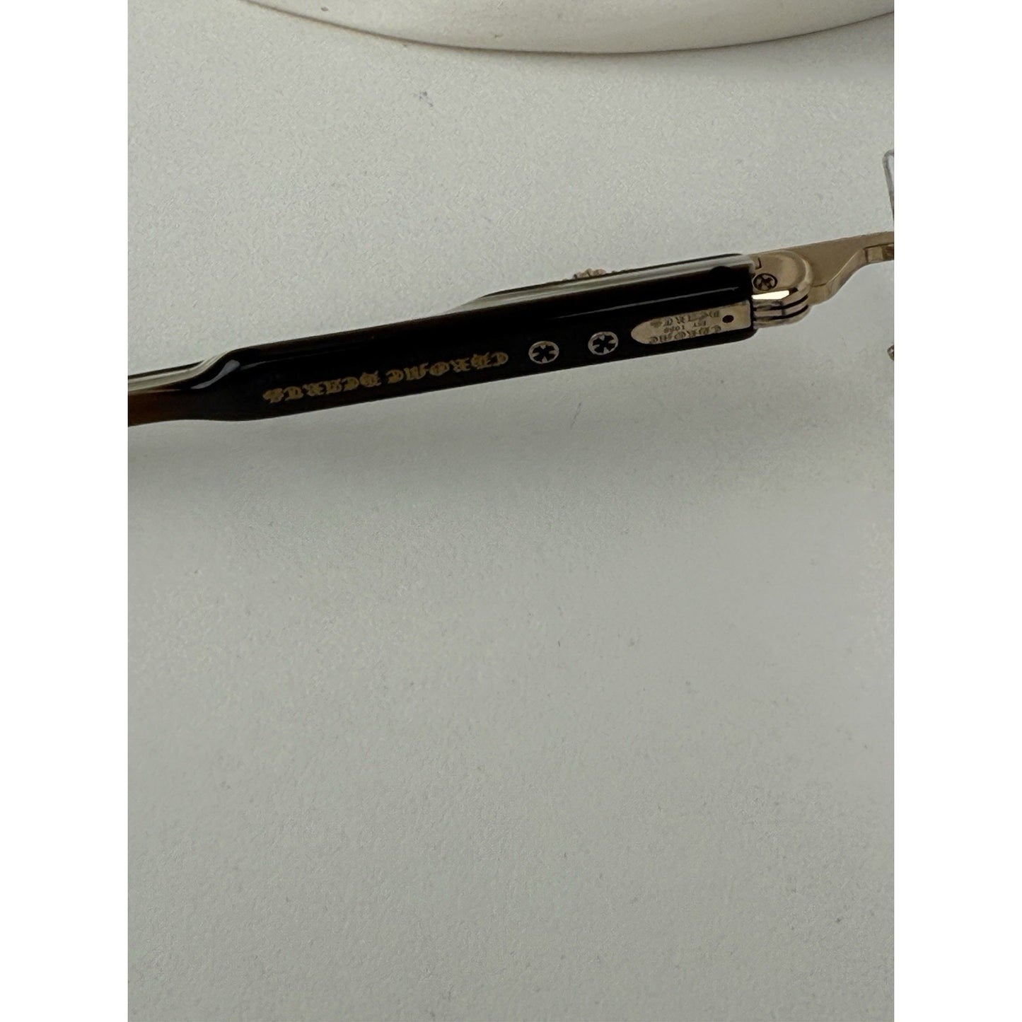 CHROME HEARTS DEEP I GP-BRBBR Gold Plated/White Ebony-Piano Varnish