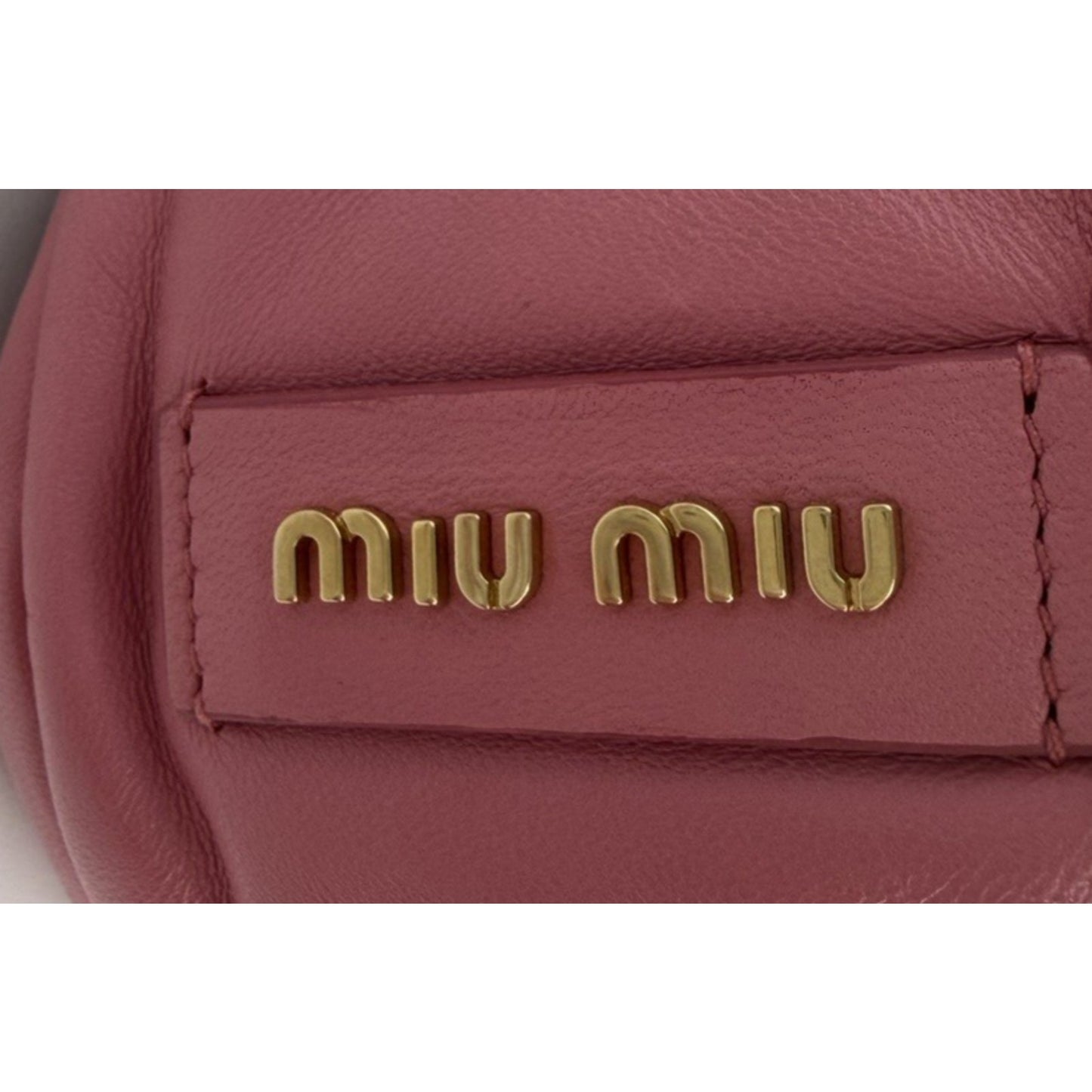 Miu Miu Nappa Knot Top Handle Shoulder Large Puffer Bag in Pink S-15
