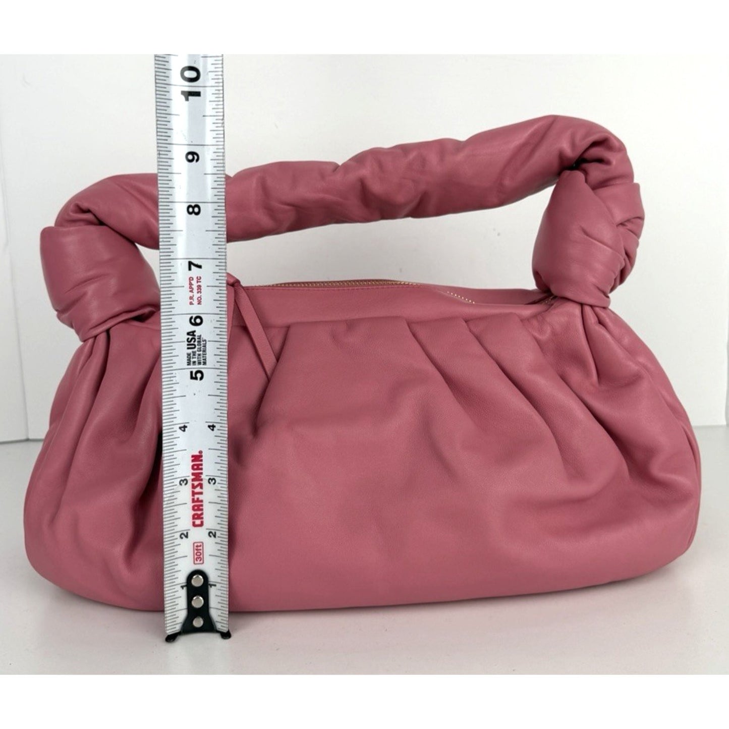 Miu Miu Nappa Knot Top Handle Shoulder Large Puffer Bag in Pink S-15