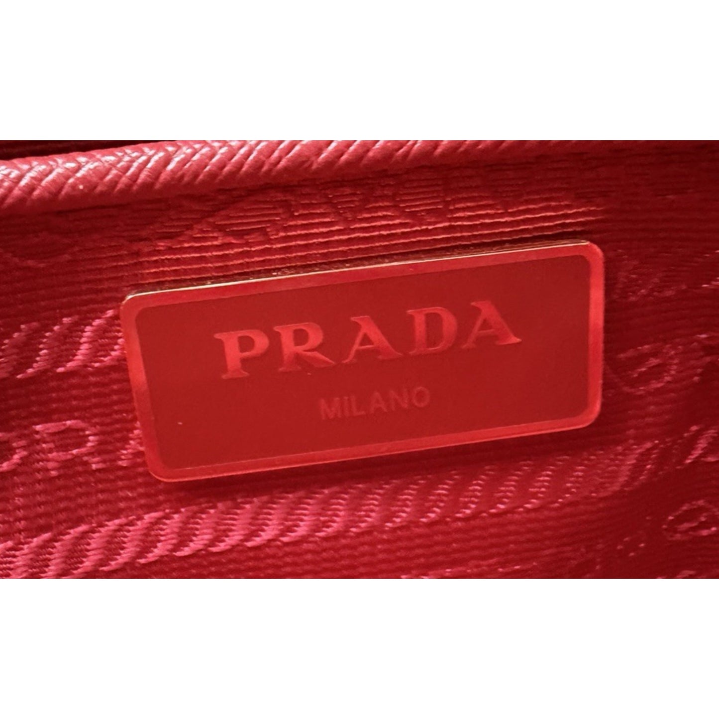 Prada Tessuto Nylon Medium Tote Bag in Red with Saffiano Leather Trim S11