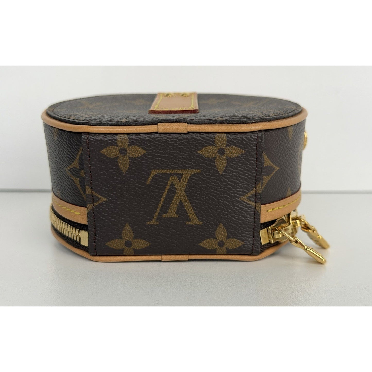 Louis Vuitton Mini Boite Chapeau Monogram Coated Canvas&Leather Name Tag NFC B5