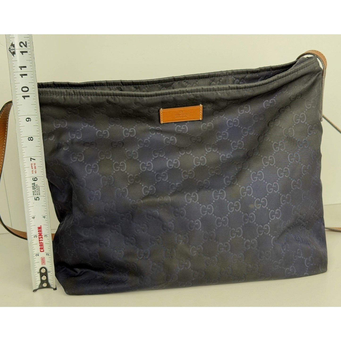 Gucci GG Pattern Nylon Messenger Bag in Blue S04