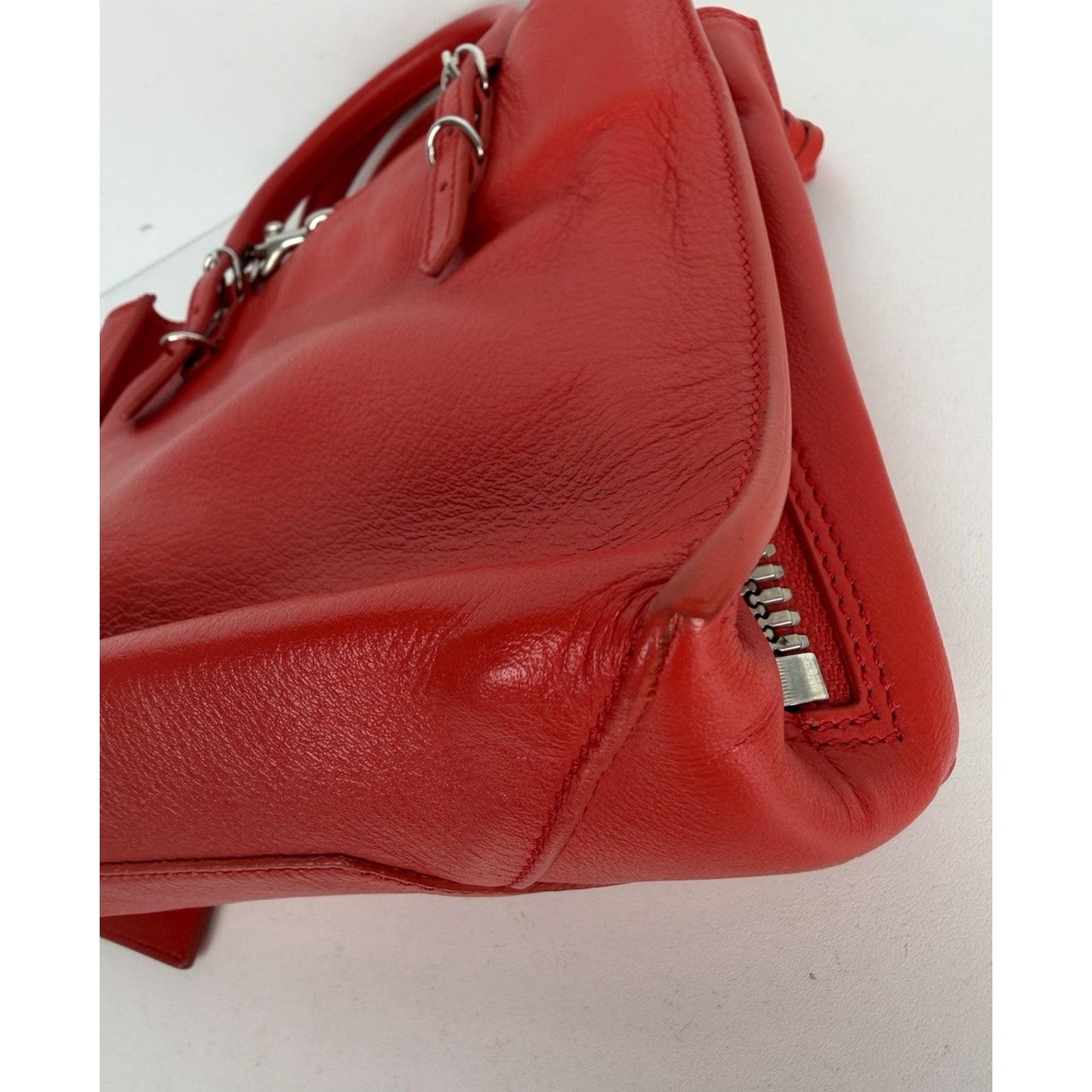 Balenciaga Papier A4 Zip-Around Tote Bag Mini in Red Calfskin Leather S-01