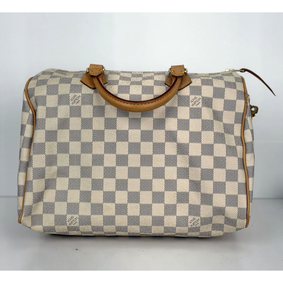 Louis Vuitton Speedy 30 Top Handle Bag in Damier Azur Coated Canvas 2007 S02