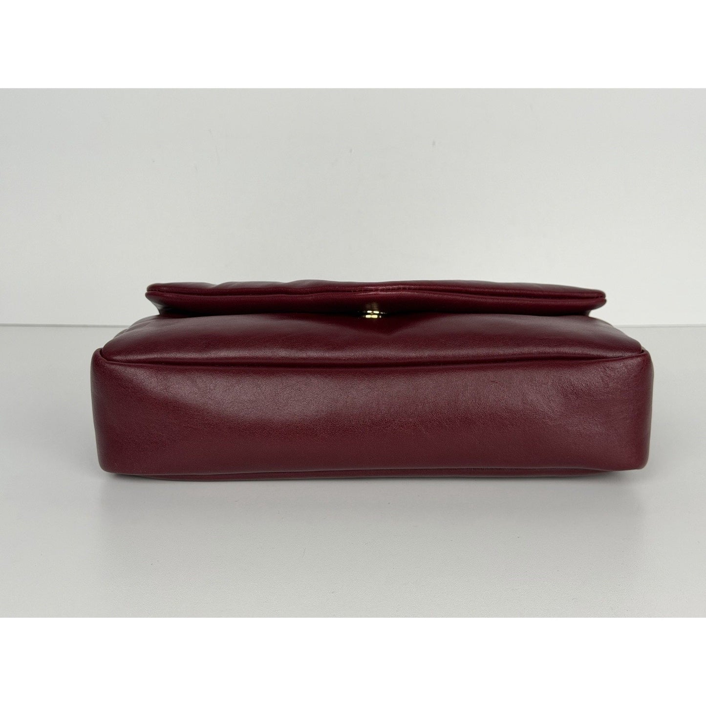 Saint Laurent Calypso Small Shoulder Bag in Bordeaux Red Smooth Padded LeatherD6