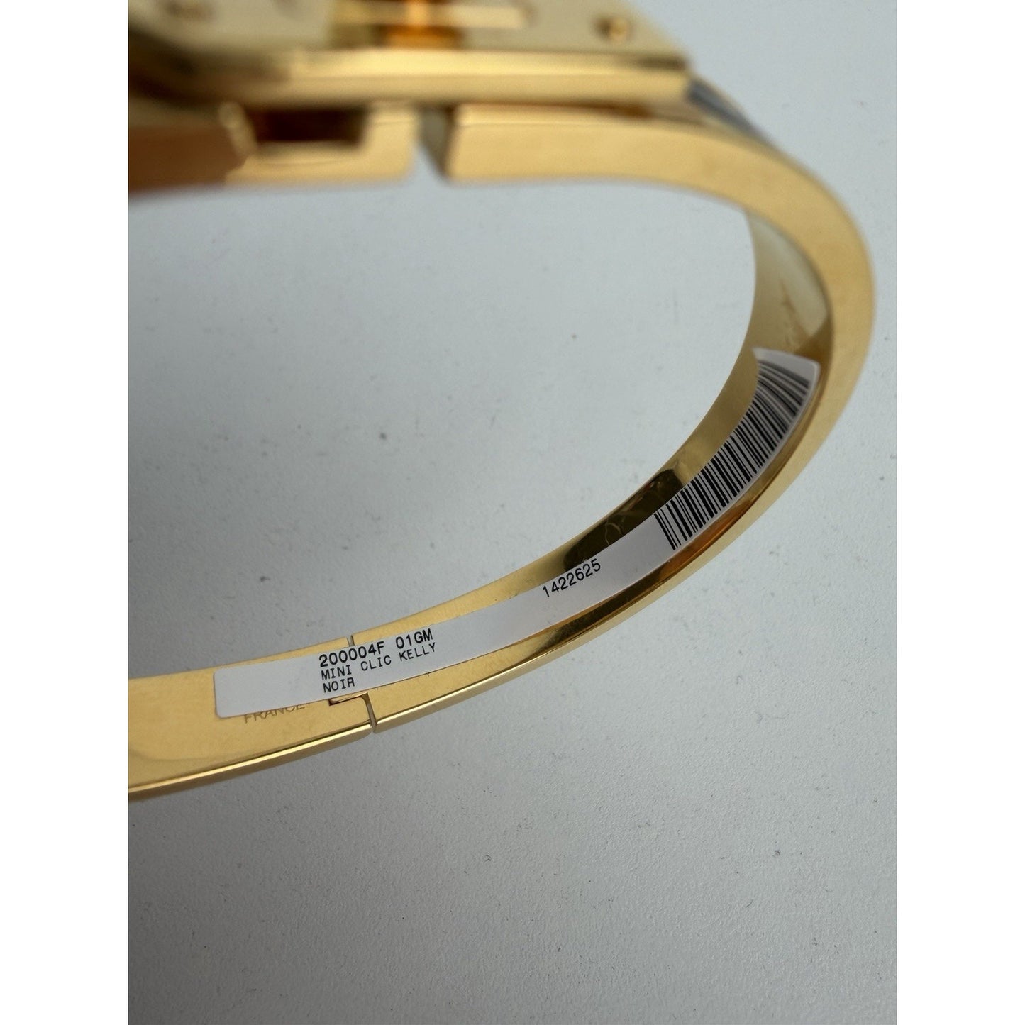 Hermes Mini Clic Kelly Noir Bracelet in Gold-Plating and Black Enamel