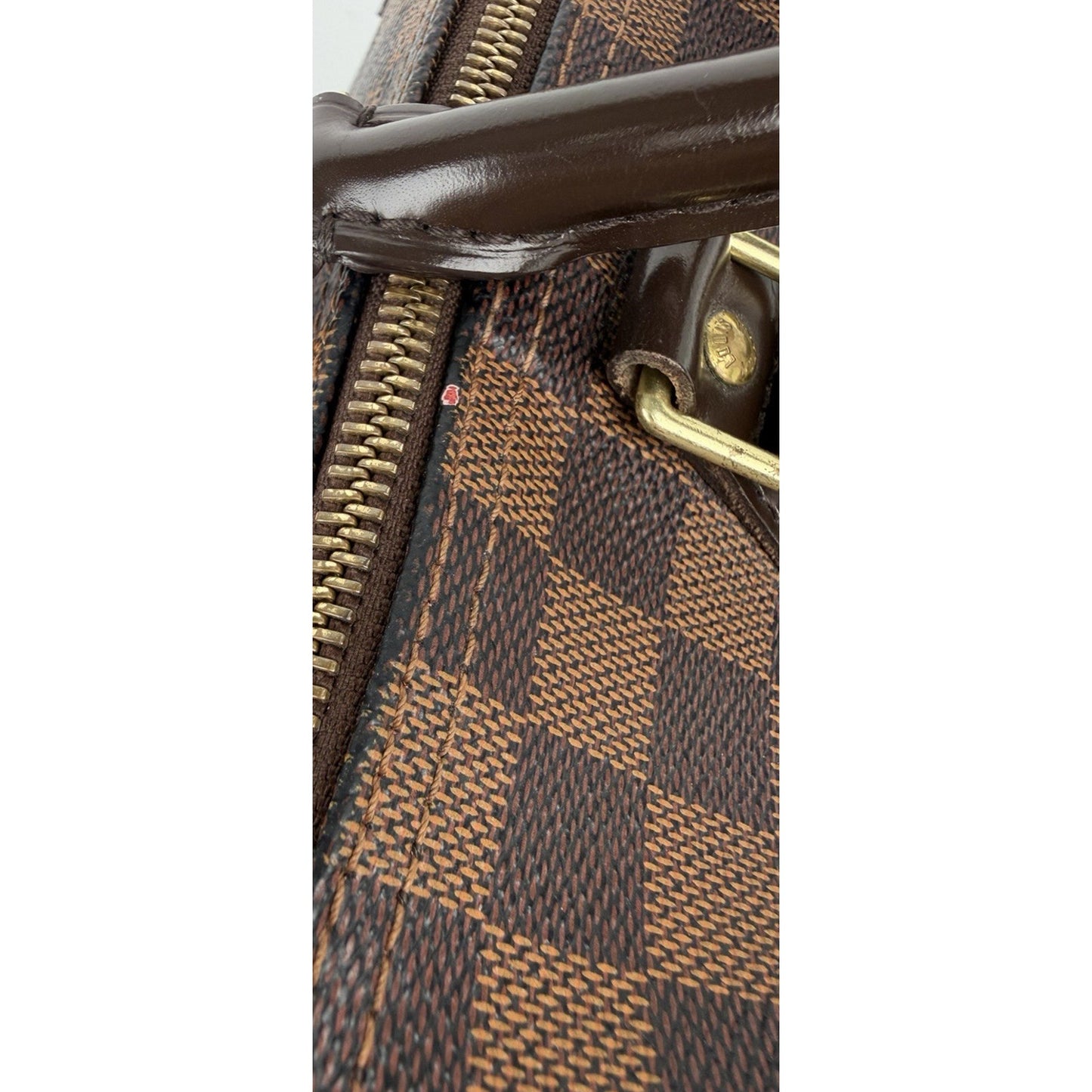 Louis Vuitton Speedy Shoulder Bag 30 Damier Ebene Canvas & Red Interior 2011 S22