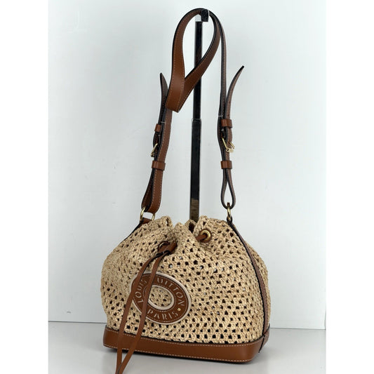 Louis Vuitton Noe BB Bag in Natural Woven Raffia with Leather Trim E-8