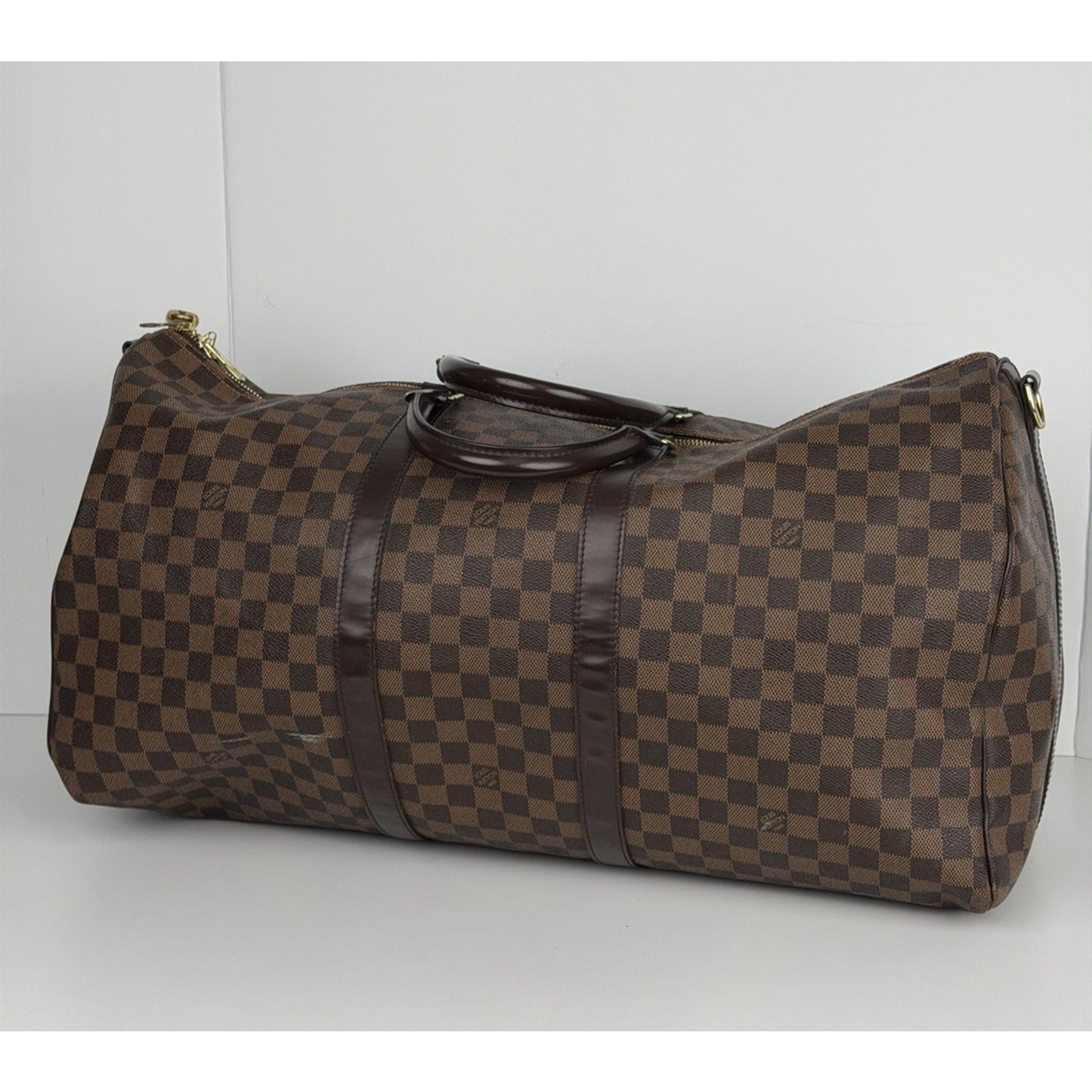 Louis Vuitton Keepall 55 Damier Ebene Brown Canvas Duffel Bag (2015)