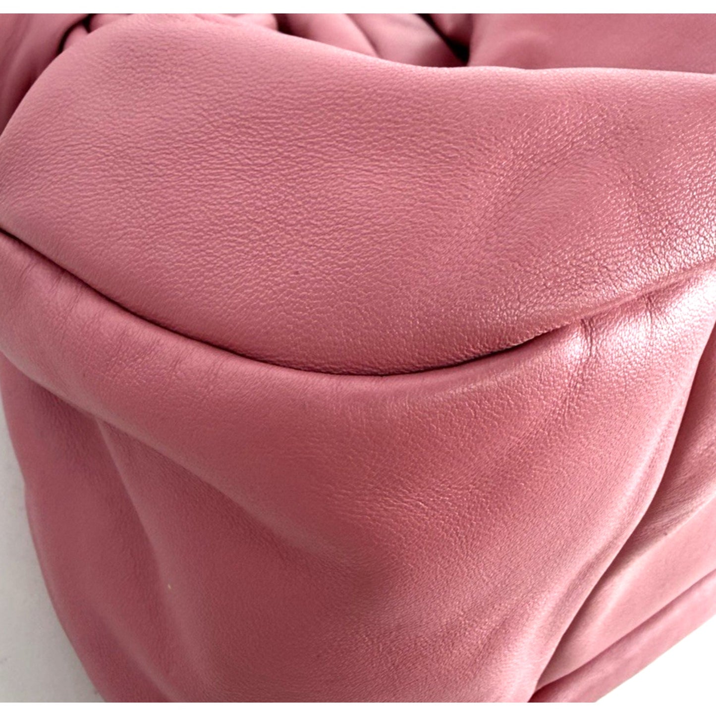 Miu Miu Nappa Knot Top Handle Shoulder Large Puffer Bag in Pink S-15