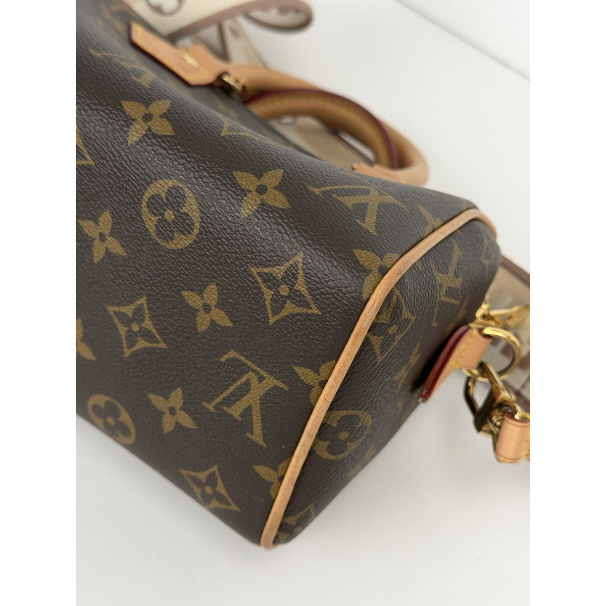 Louis Vuitton Speedy Bandouliere 20 Top Handle Bag Monogram Coated Canvas NFC F3