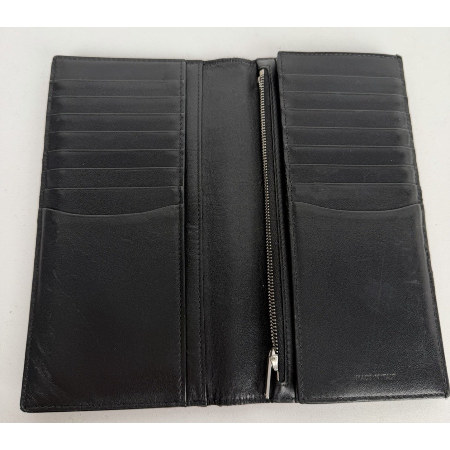 Celine Long Bifold Wallet Grained Calfskin Leather Black K1