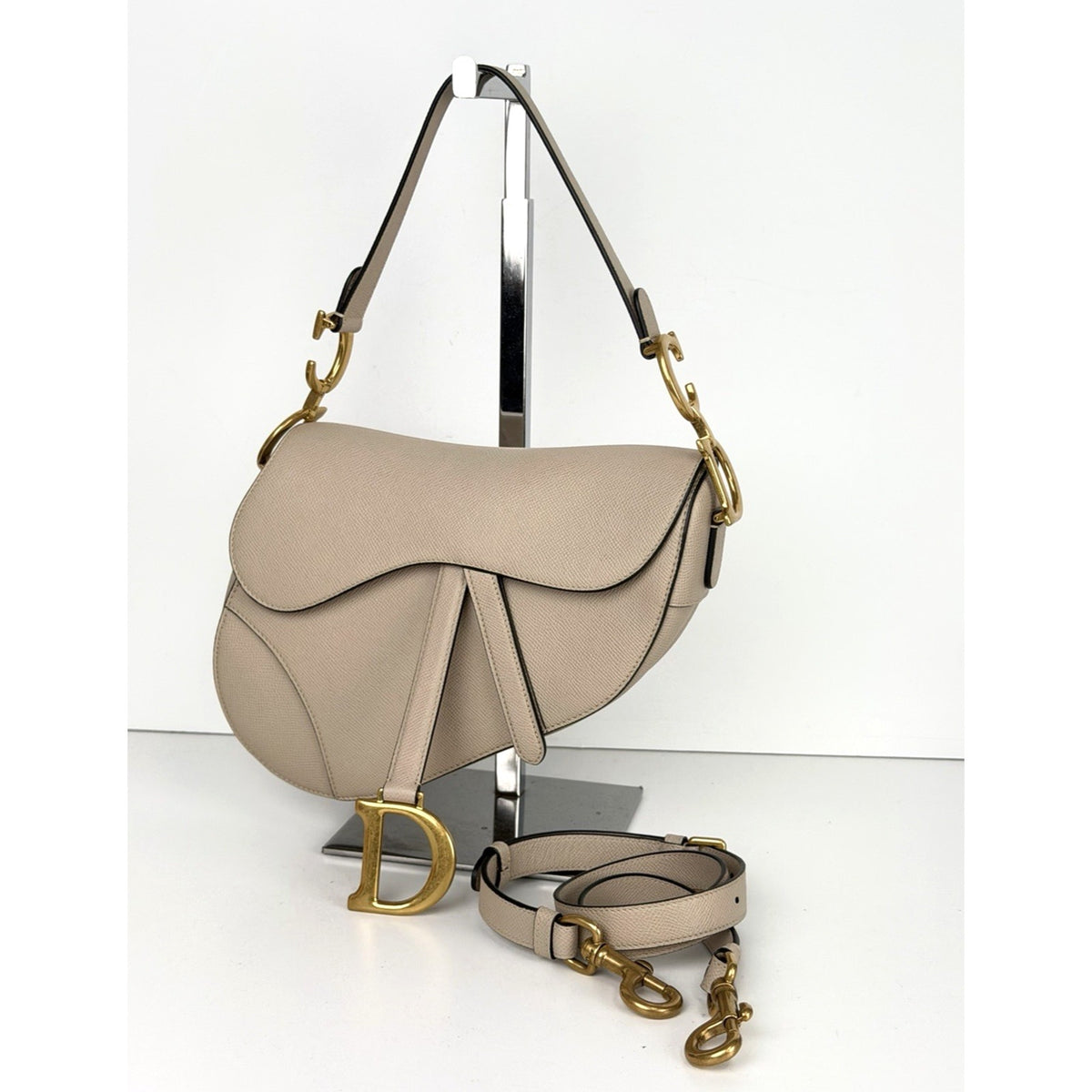 Christian Dior Saddle Bag in Beige Latte Grained Calfskin Leather 2025 D-05