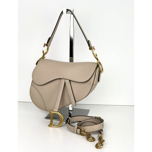 Christian Dior Saddle Bag in Beige Latte Grained Calfskin Leather 2025 D-05