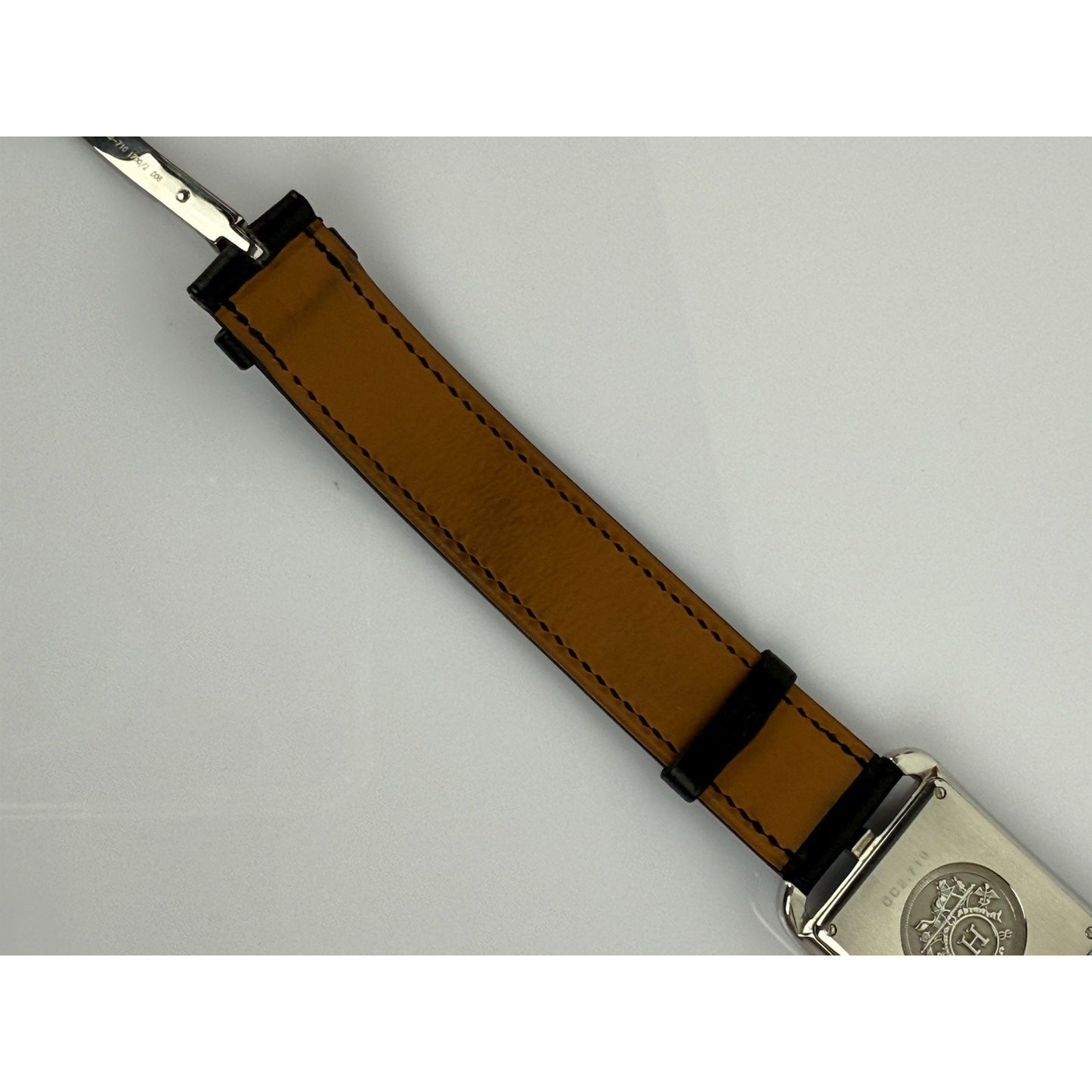 HERMES Cape Cod Black Leather Band Watch CC2.710 Box