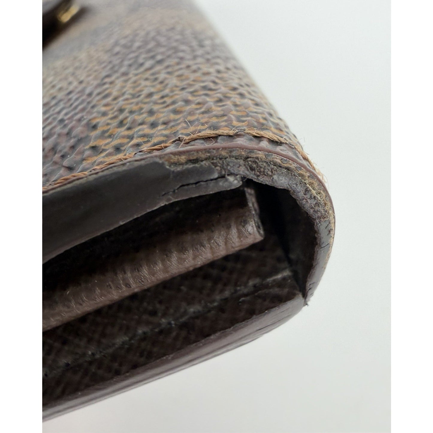 Louis Vuitton Sarah Wallet Damier Ebene Checkered Pattern Canvas S