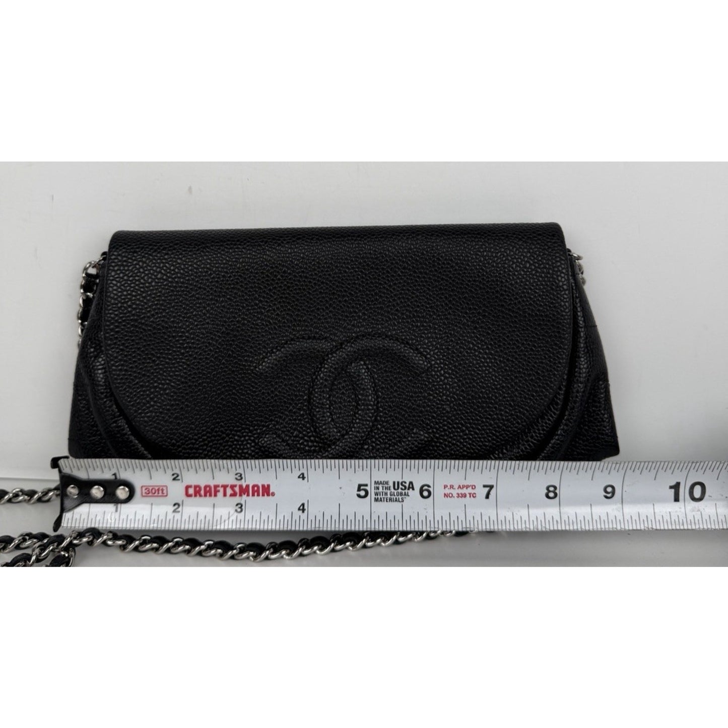 Chanel Half Moon Black Leather Caviar Wallet on Chain (2011) C-4