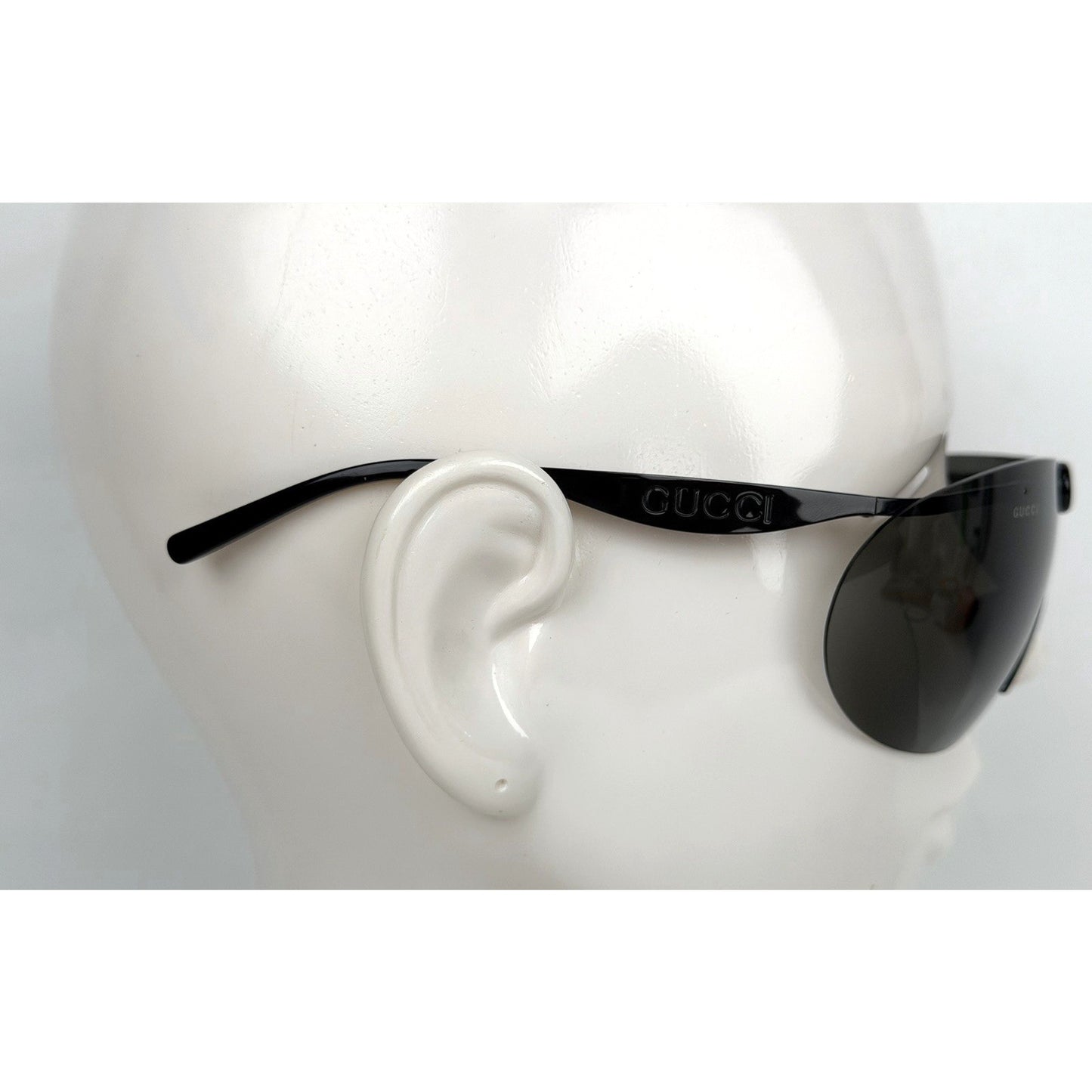 Gucci GG1656S 001 Sunglasses in Black Metal Frame and Grey Tinted Lenses