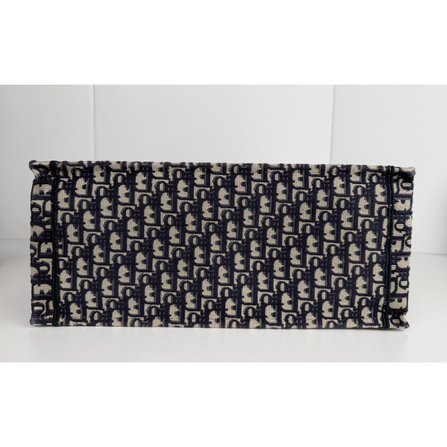 Christian Dior Oblique Large Book Tote Bag Blue Classic Monogram Canvas 2019 D3