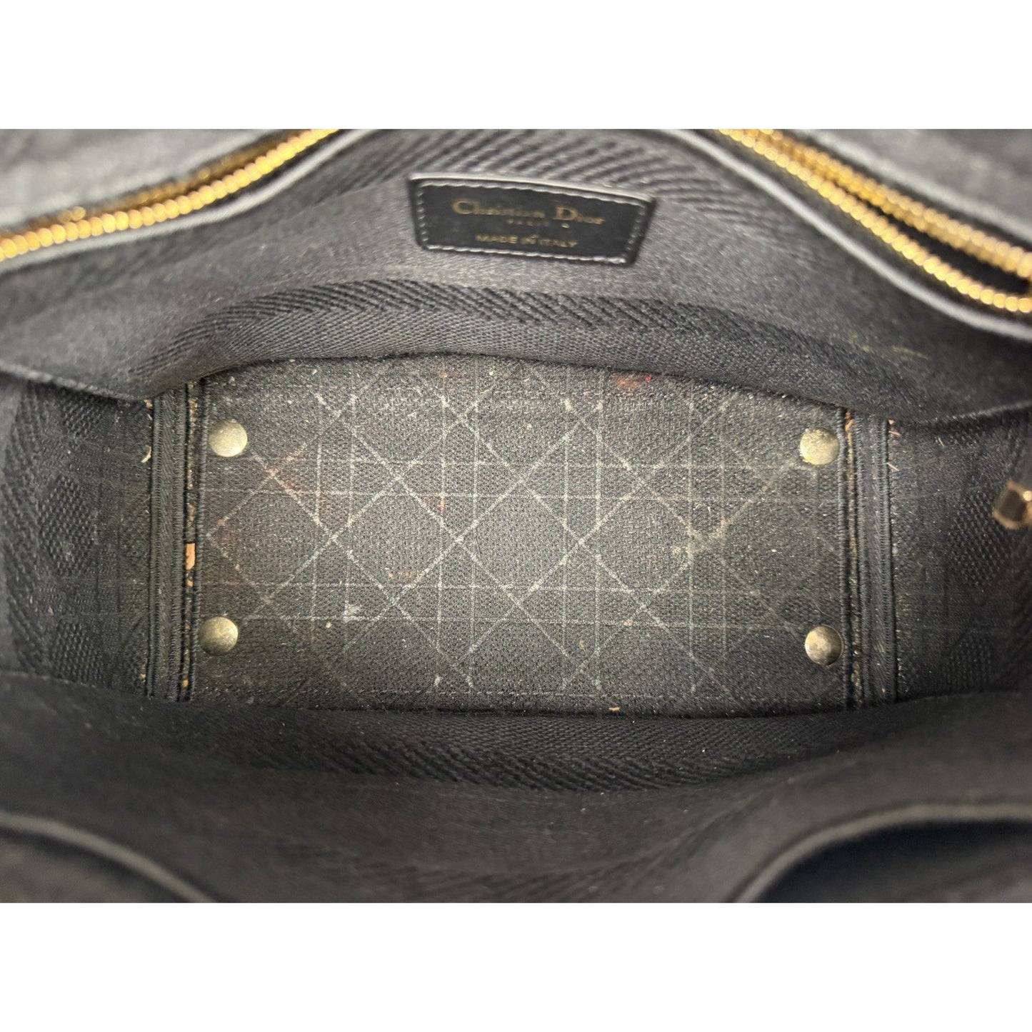Christian Dior Lady D-Lite Bag Medium in Black Embroidered Canvas 2020 D9