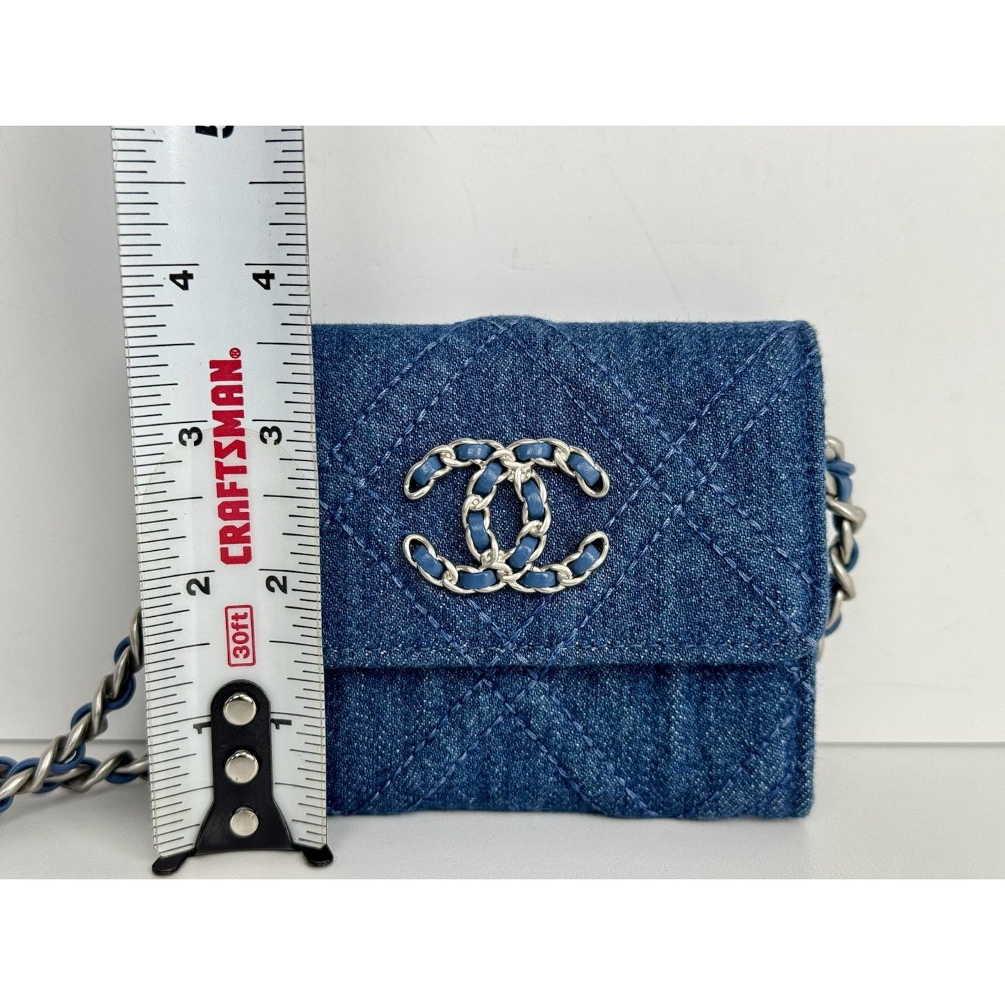 Chanel Denim 19 Wallet on Chain Crossbody Bag (2021)