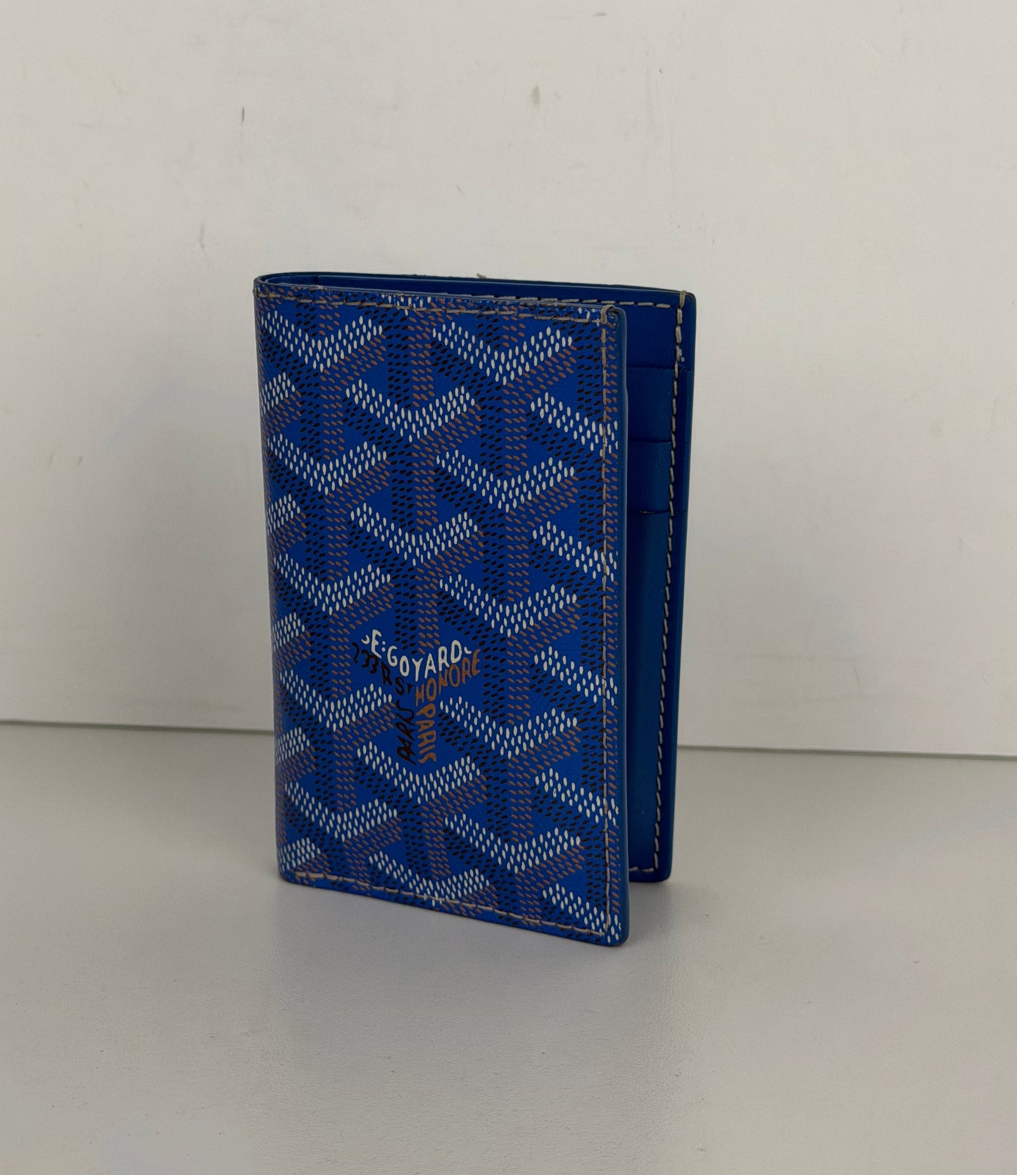 Goyard Saint-Marc Bi-Fold Card Wallet in Blue Goyardine Coated Canvas YK-2