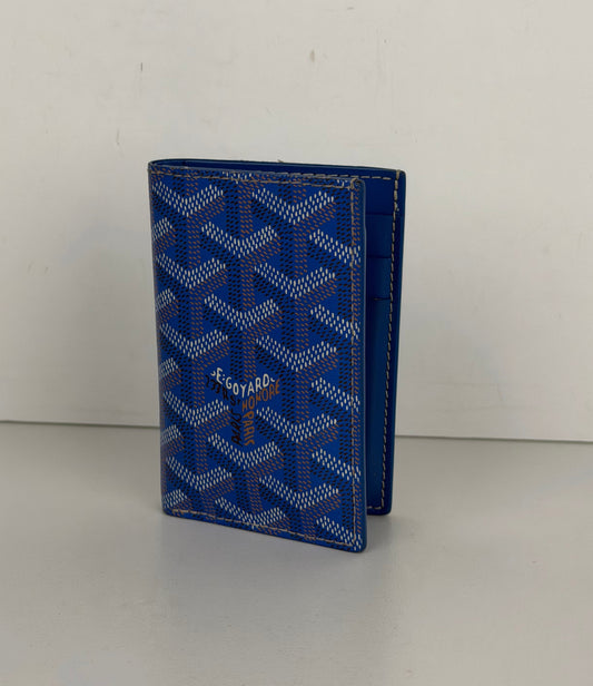 Goyard Saint-Marc Bi-Fold Card Wallet in Blue Goyardine Coated Canvas YK-2