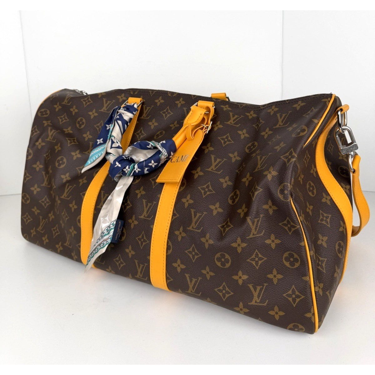 Louis Vuitton Keepall Bandouliere 50 Duffle Bag in Brown Coated Canvas NFC E-1